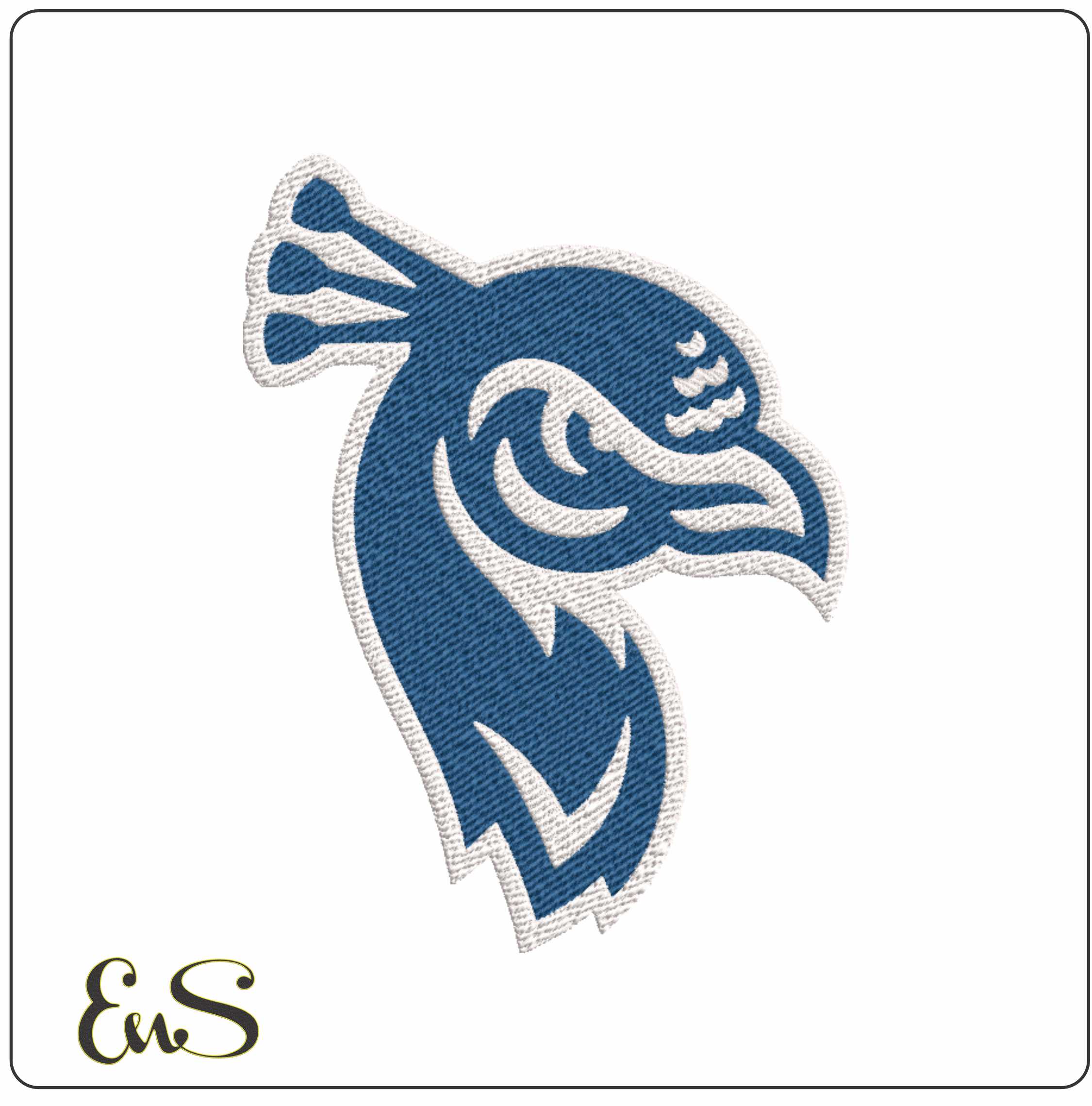 Saint Peters Peacocks Logo Embroidery Design