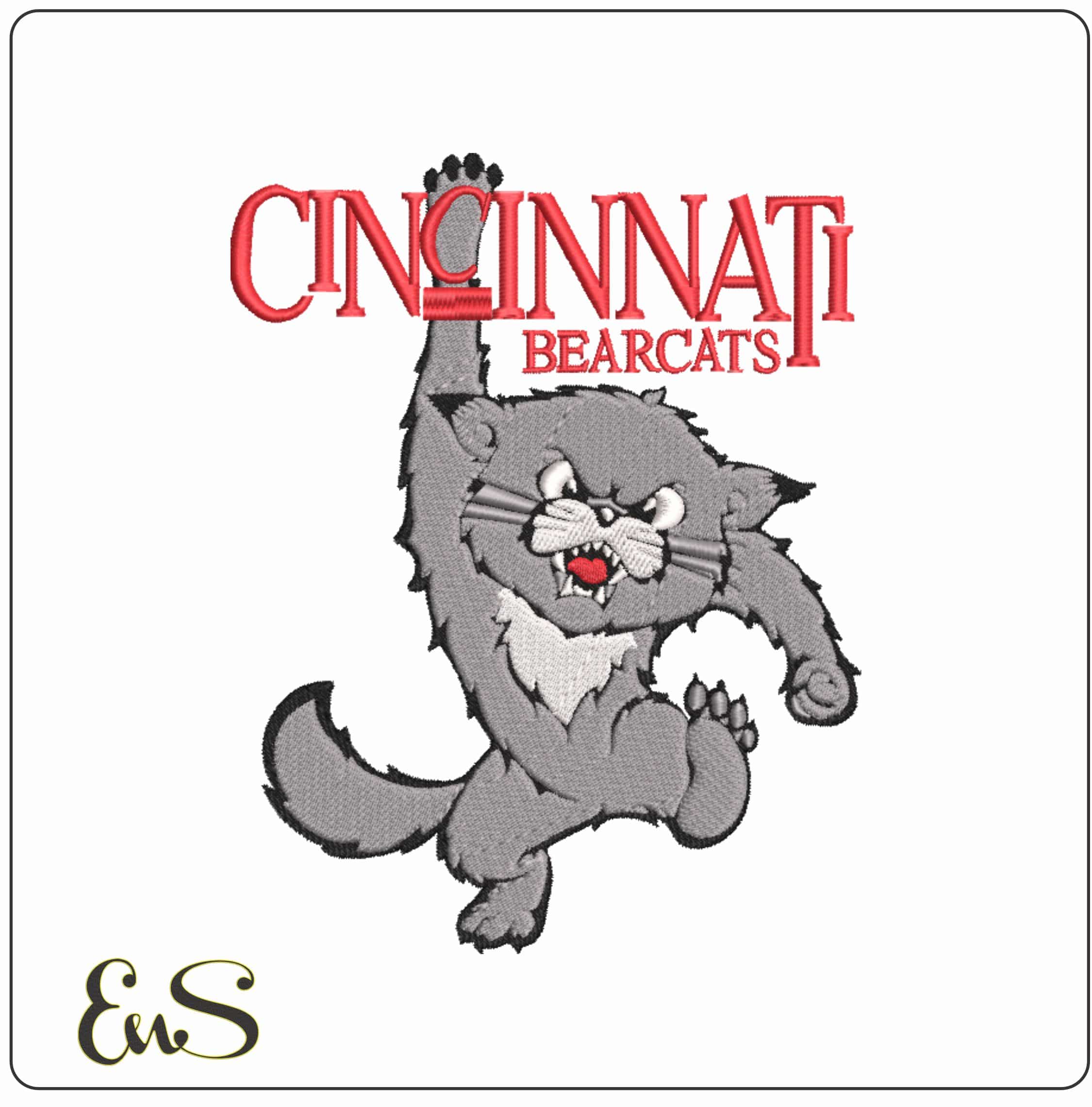 Cincinnati Bearcats 1990 to 2005 University of Cincinnati   - Elegant embroidery design file-instant download
