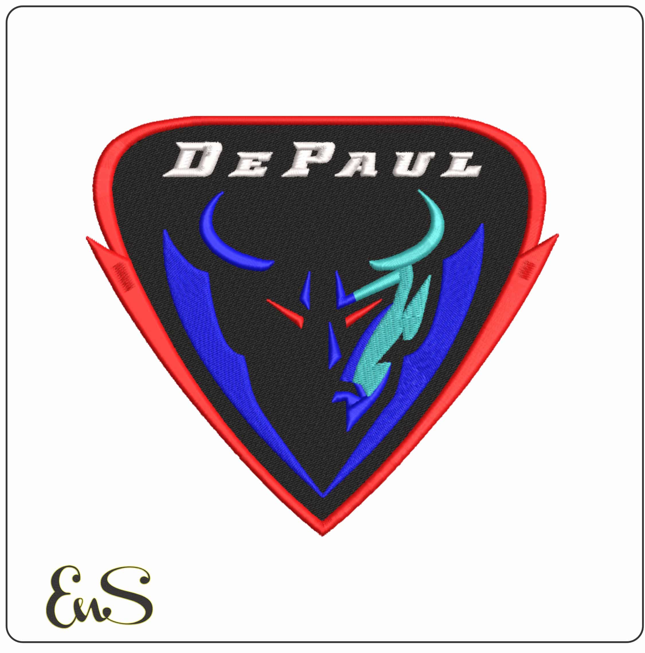 DePaul Blue Demons Demon Shield Alternate Embroidery Design