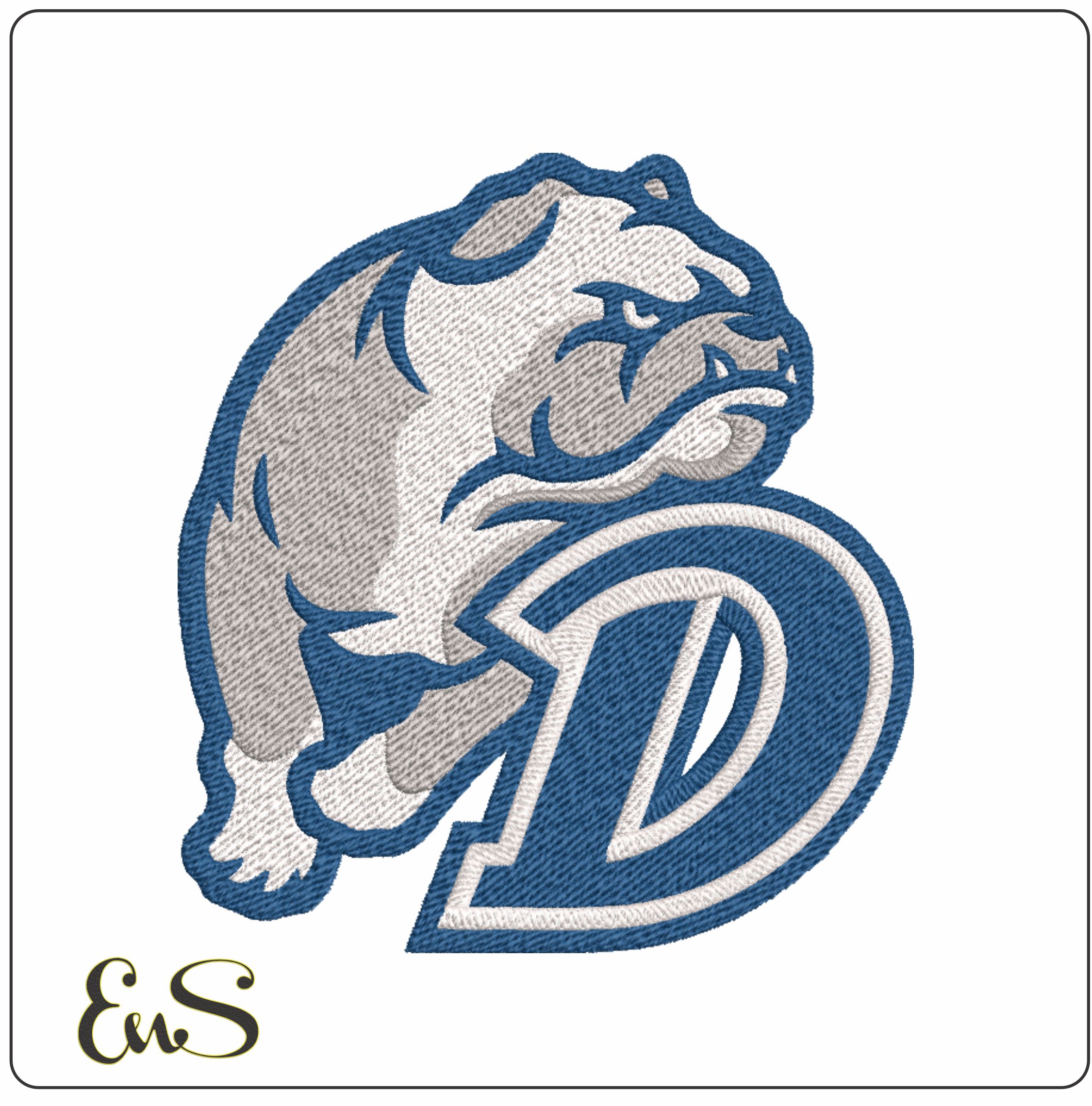 Drake Bulldogs Logo machine embroidery design