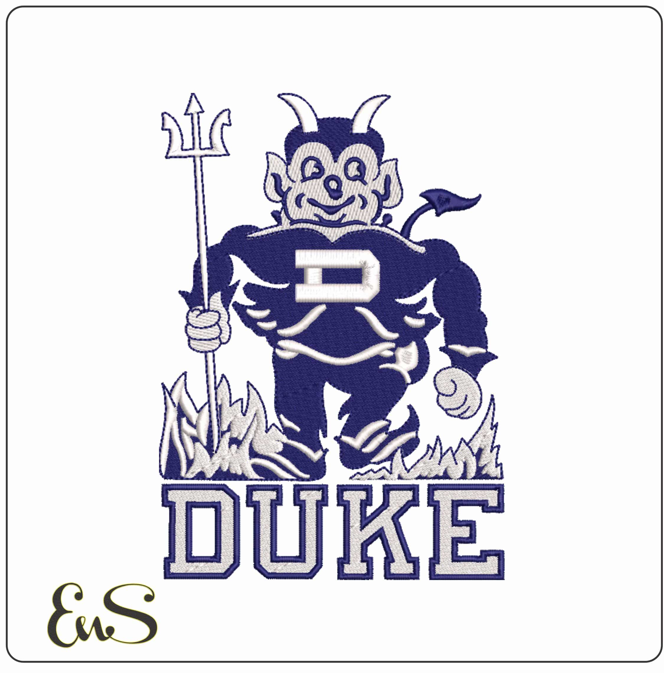 Duke Blue Devils 1955 to 1966 Duke University - Elegant embroidery design file-instant download