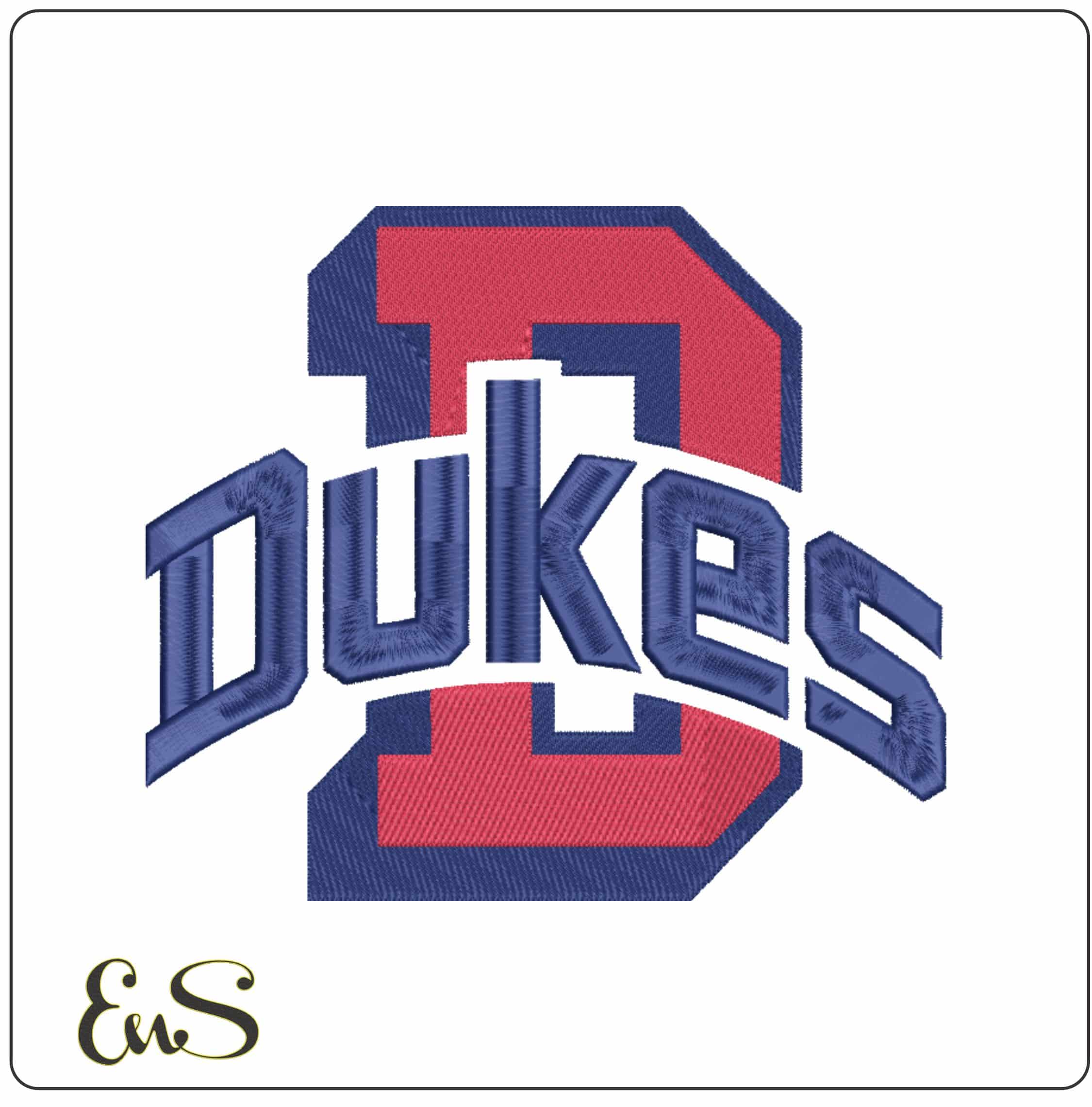 Duquesne Dukes 1990-1998 Block D Arched Wordmark Embroidery Design