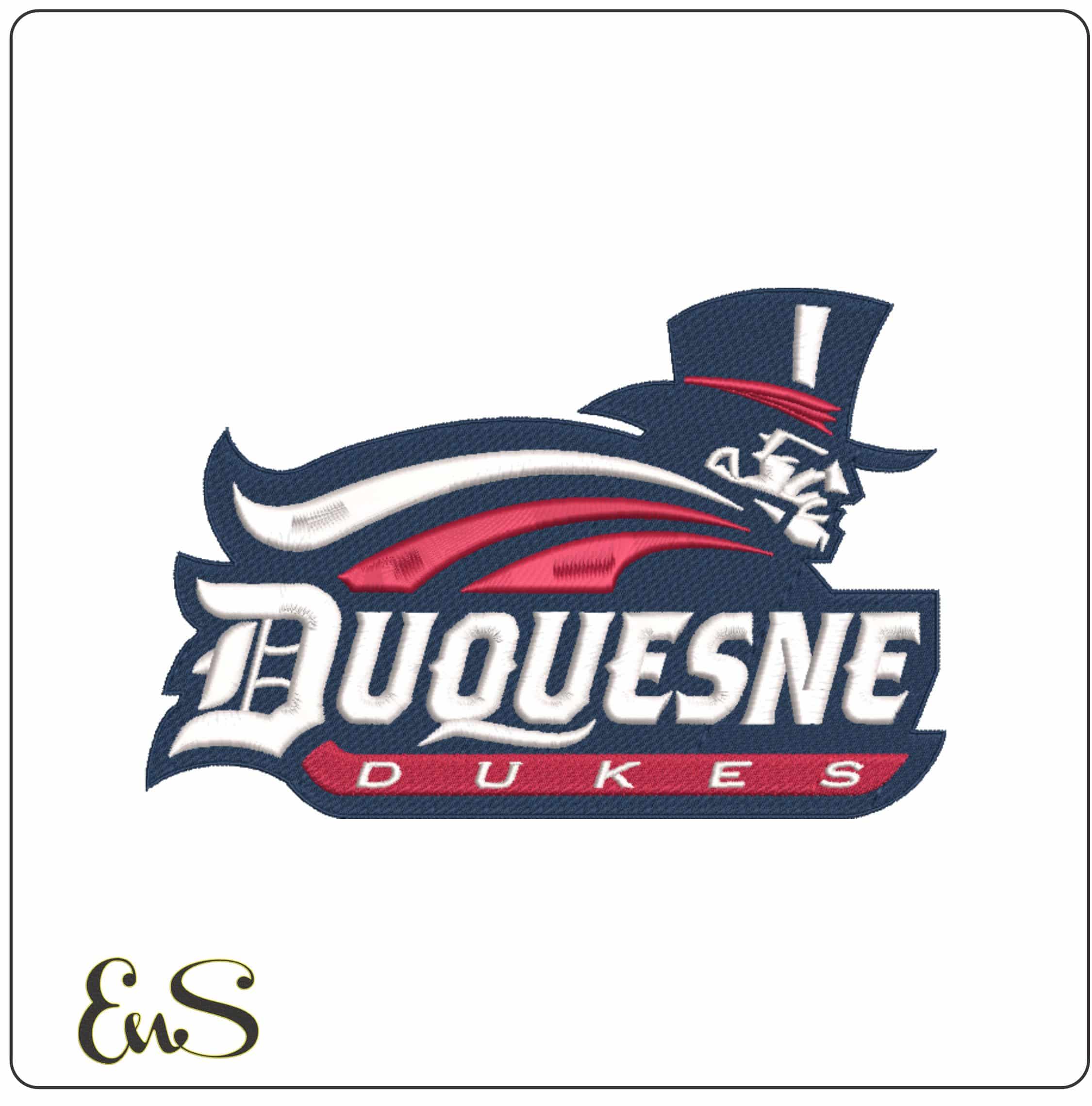 Duquesne Dukes 2006-2017 Top Hat Duke Wordmark Embroidery Design