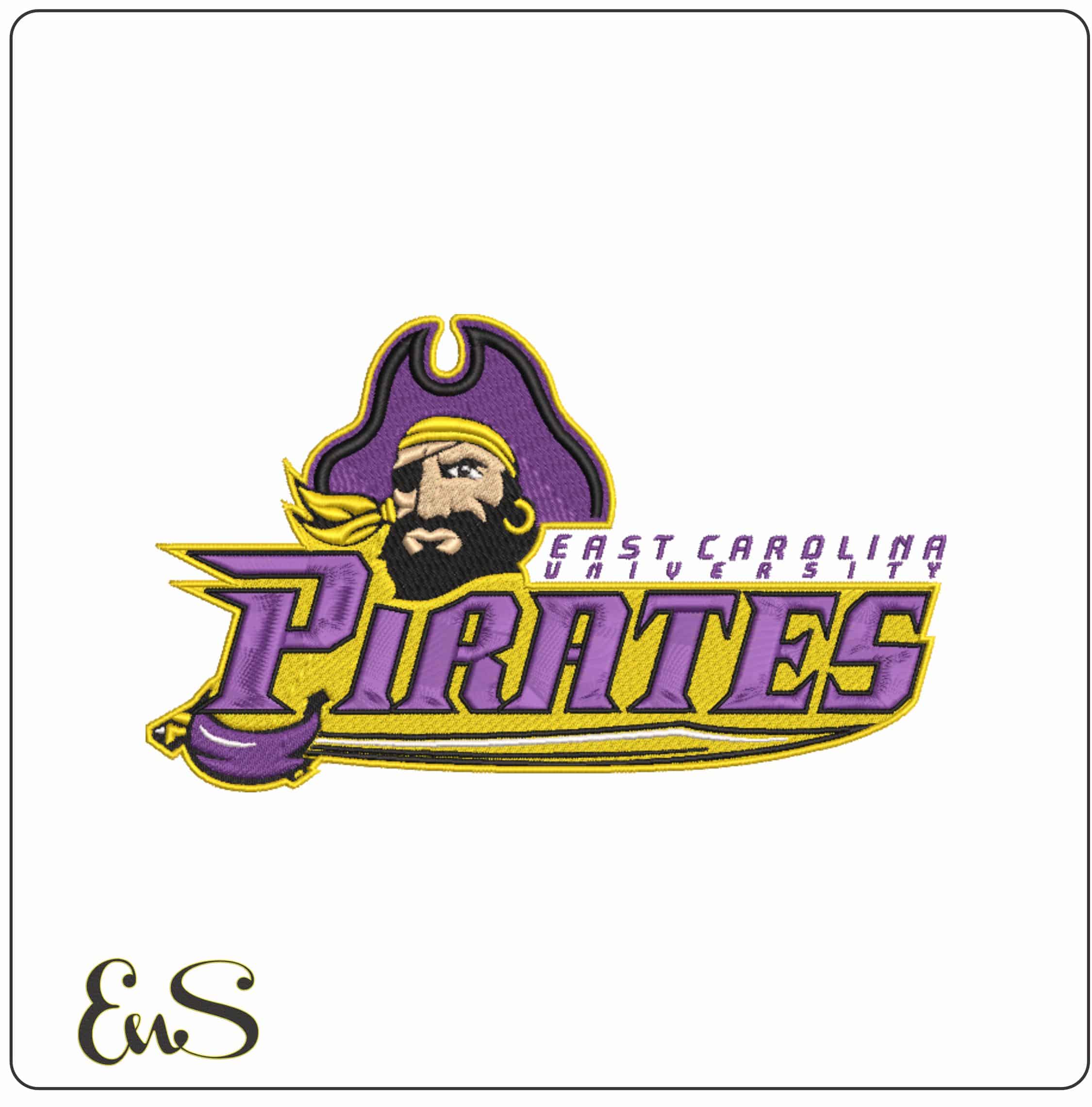 East Carolina Pirates 1998 to 2014 East Carolina University  - Elegant embroidery design file-instant download