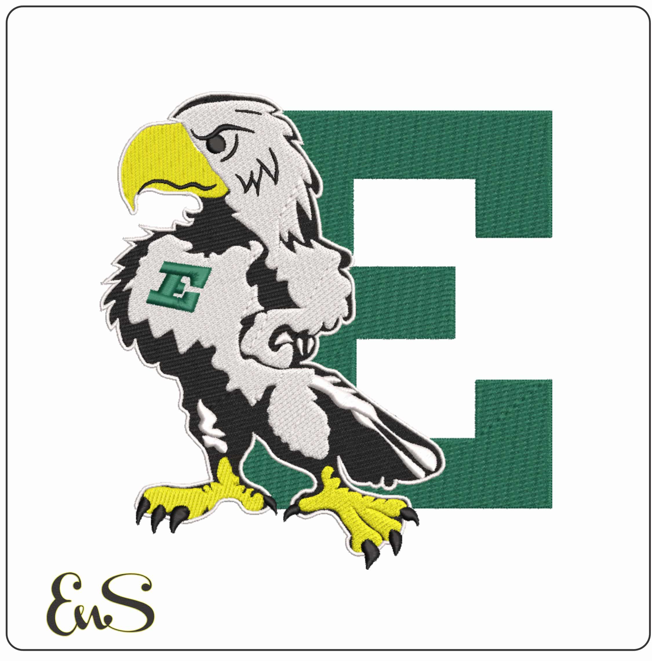Eastern Michigan Eagles 1994-2001 Standing Eagle Block E Embroidery Design