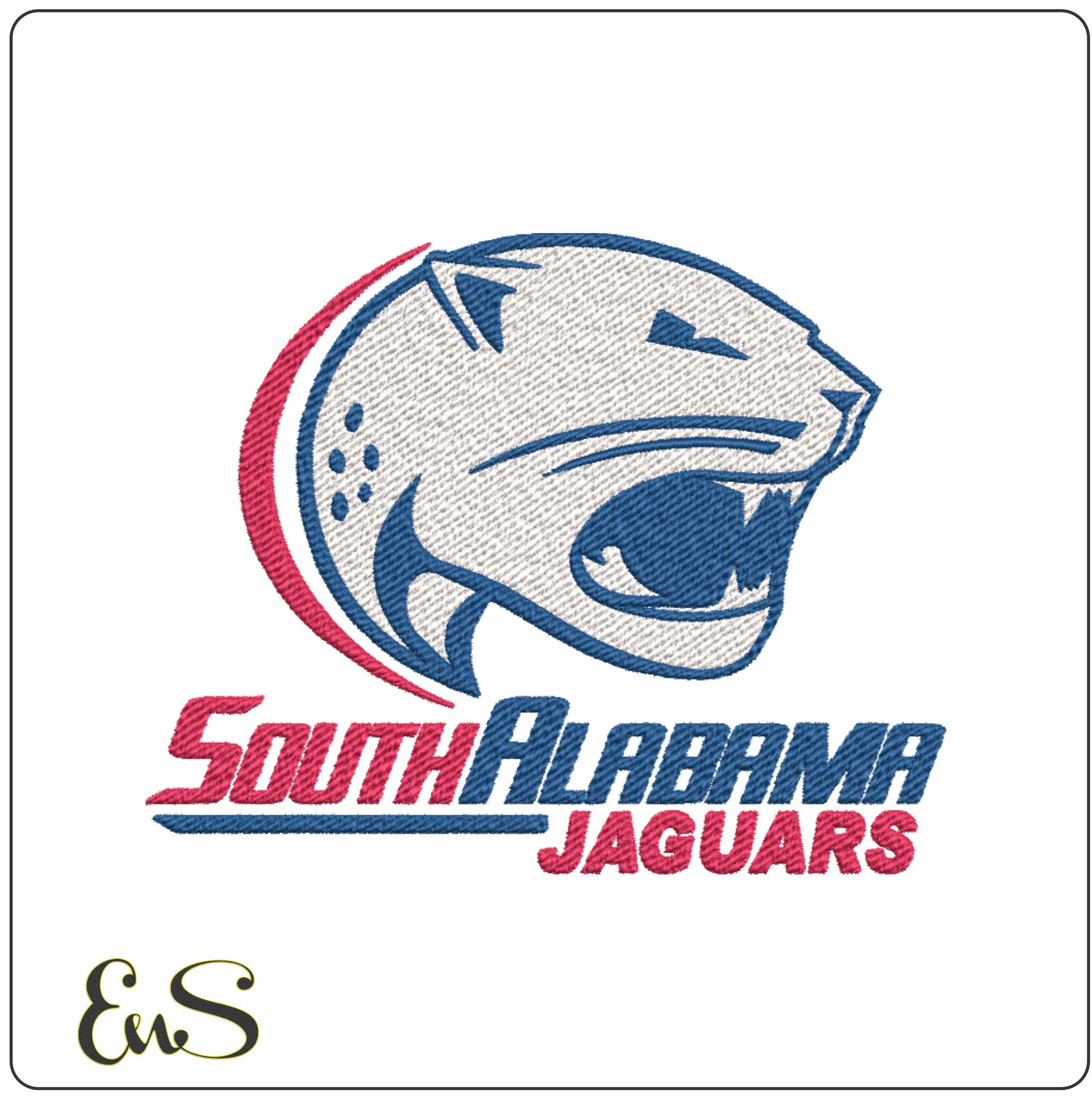 South Alabama Jaguars Logo Embroidery Design