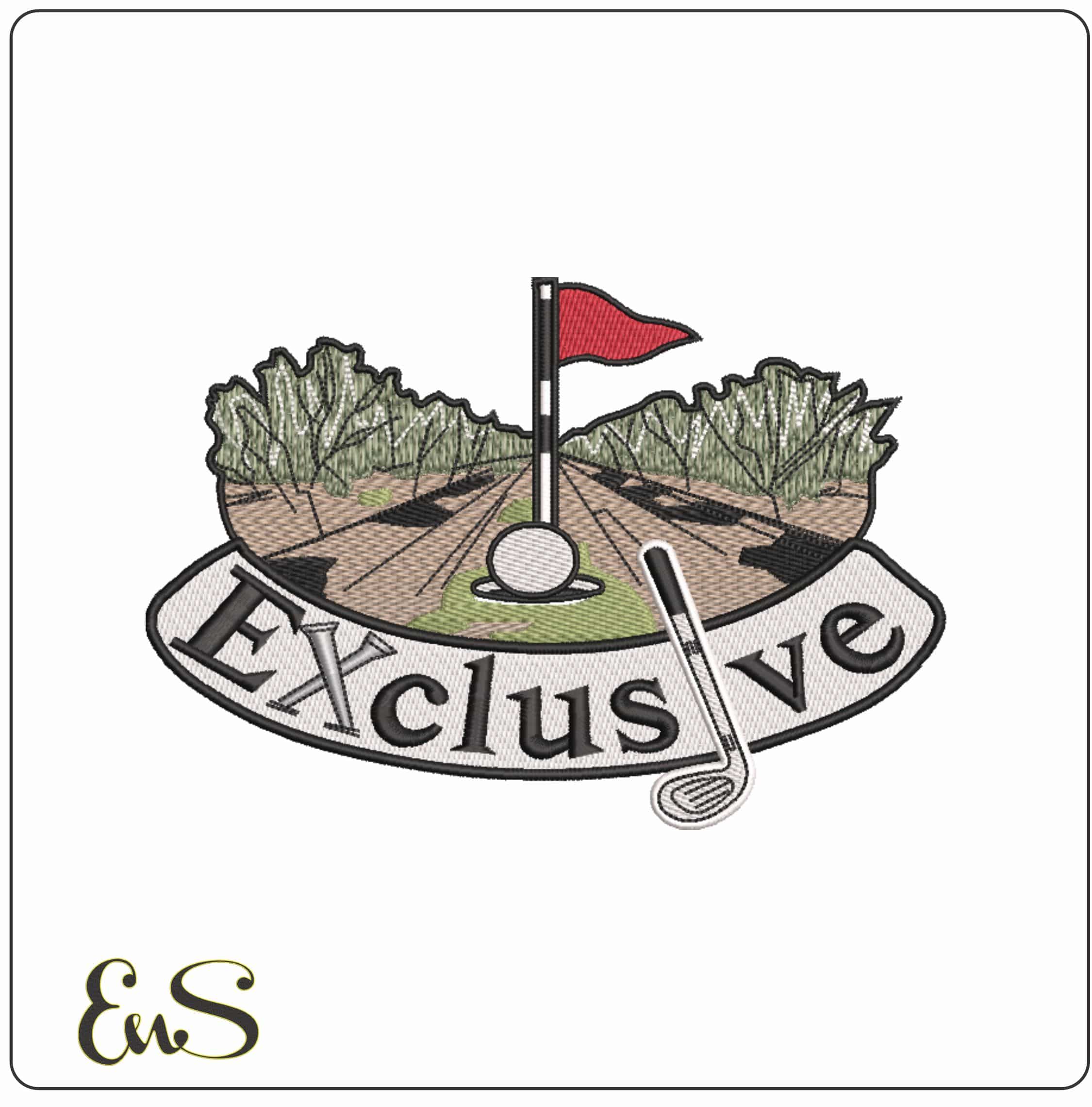 Exclusive Golf  - Elegant embroidery design file-instant download