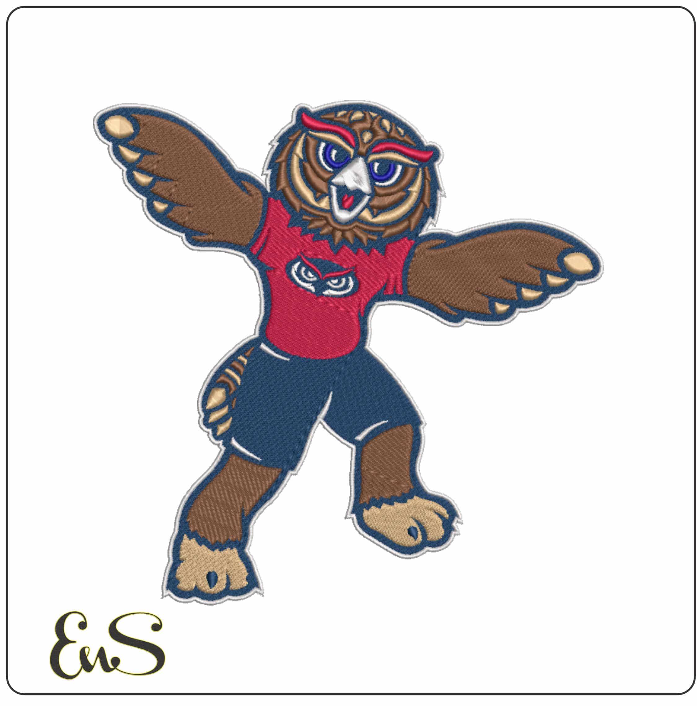 Florida Atlantic Owls Mascot Embroidery Design