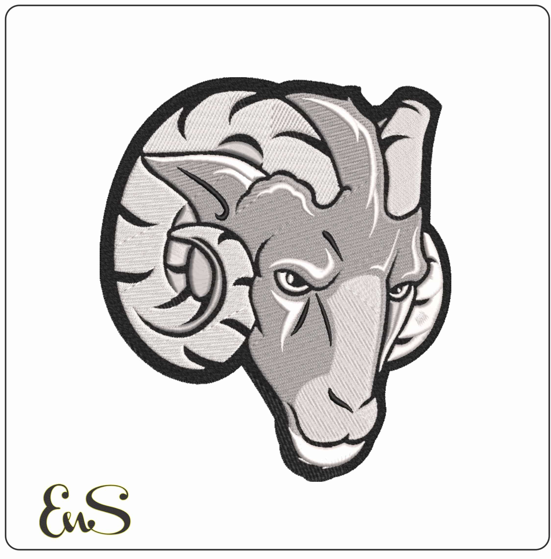 Fordham Rams Ram Head Embroidery Design