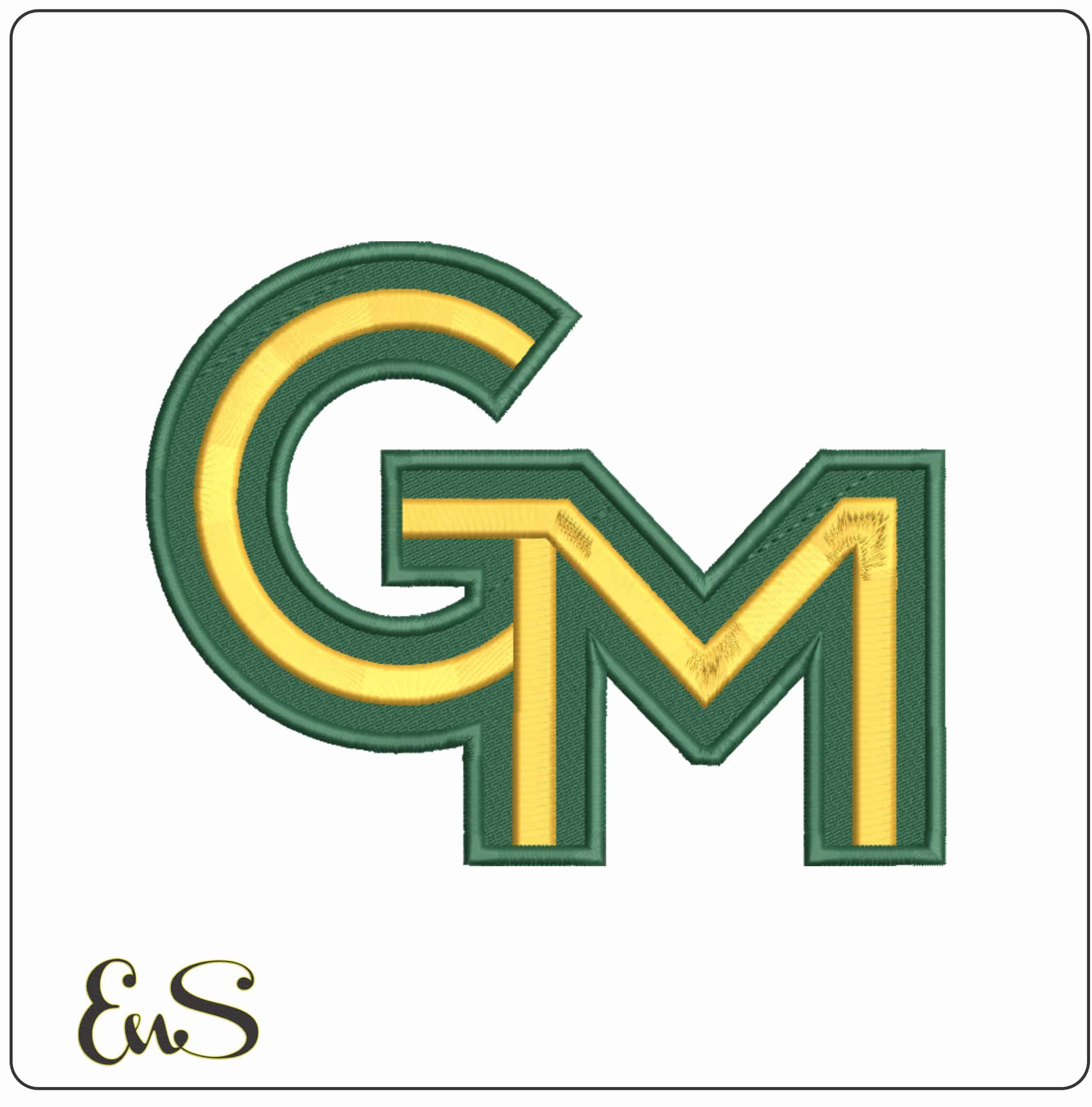 George Mason Patriots GM Monogram Embroidery Design
