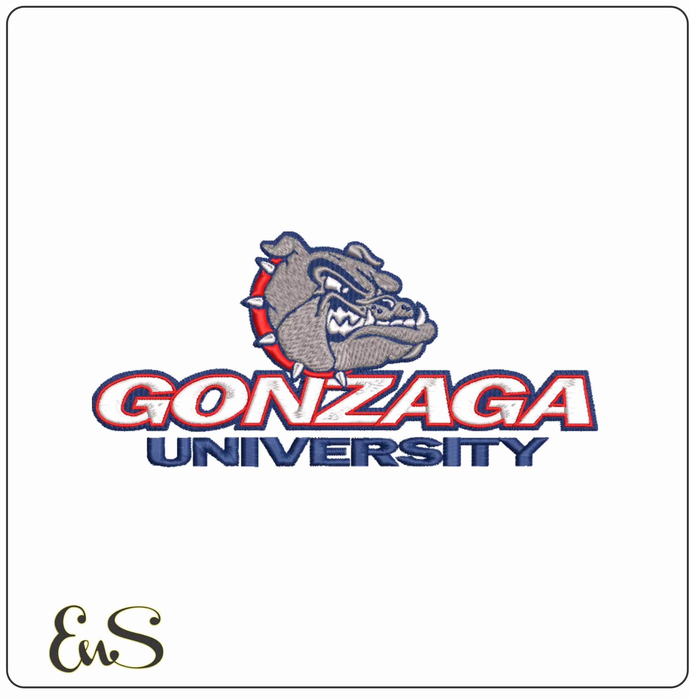 Gonzaga Bulldogs Spike Collar Bulldog Head Embroidery Design