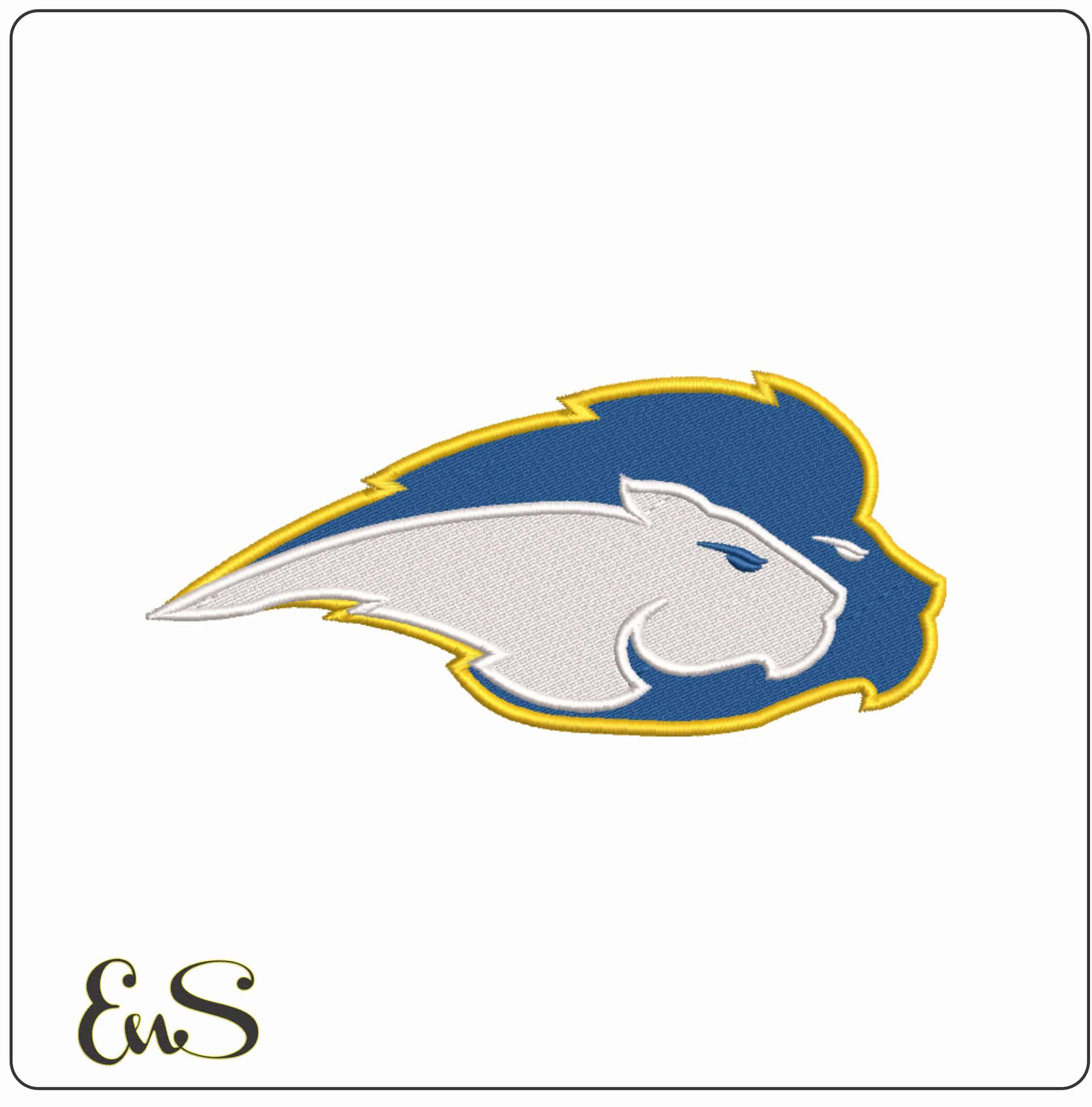 Hofstra Pride Lion Heads Profile Embroidery Design