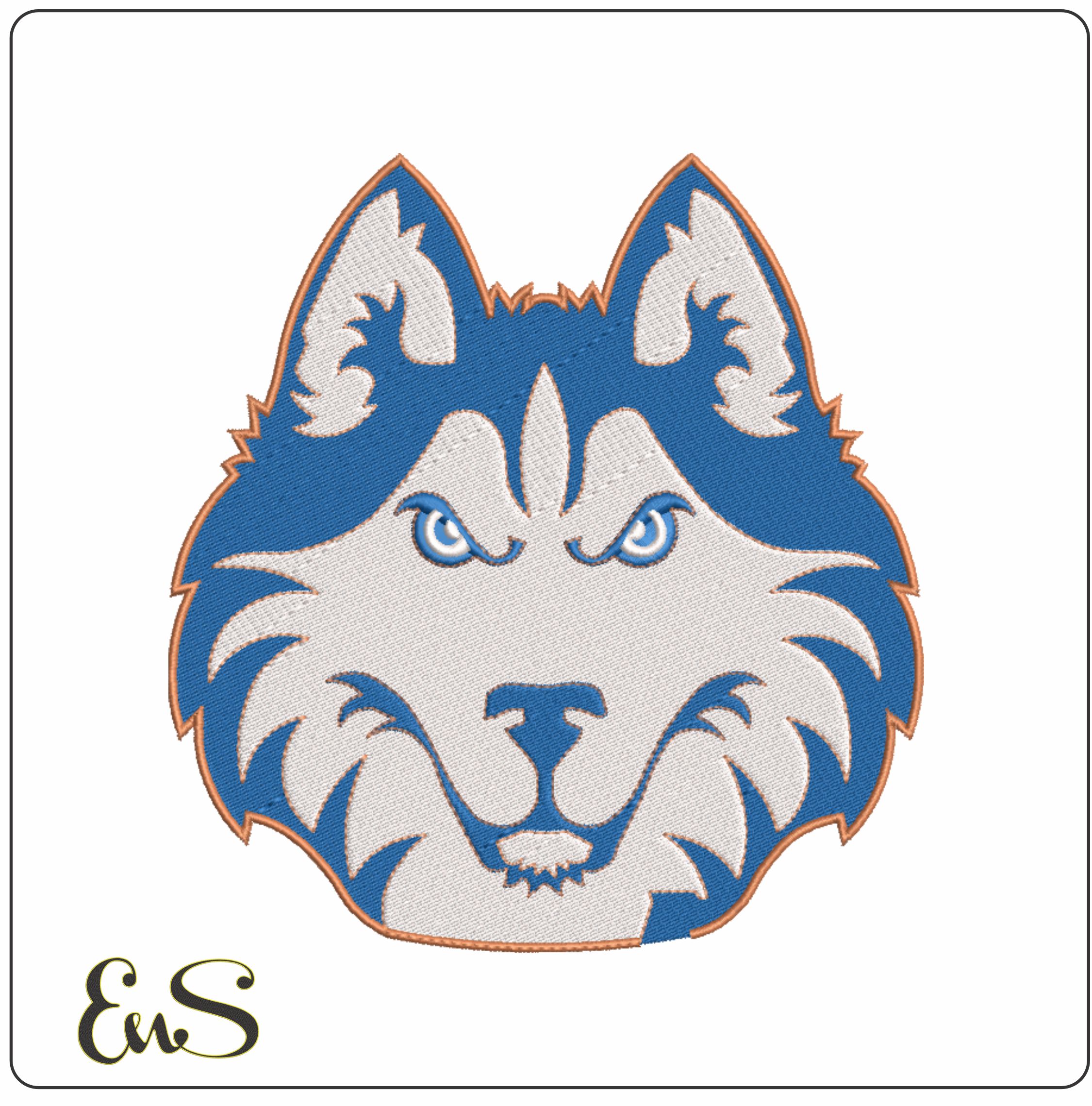 Houston Baptist Huskies Head 2011 to 2023 University - Elegant embroidery design file-instant download