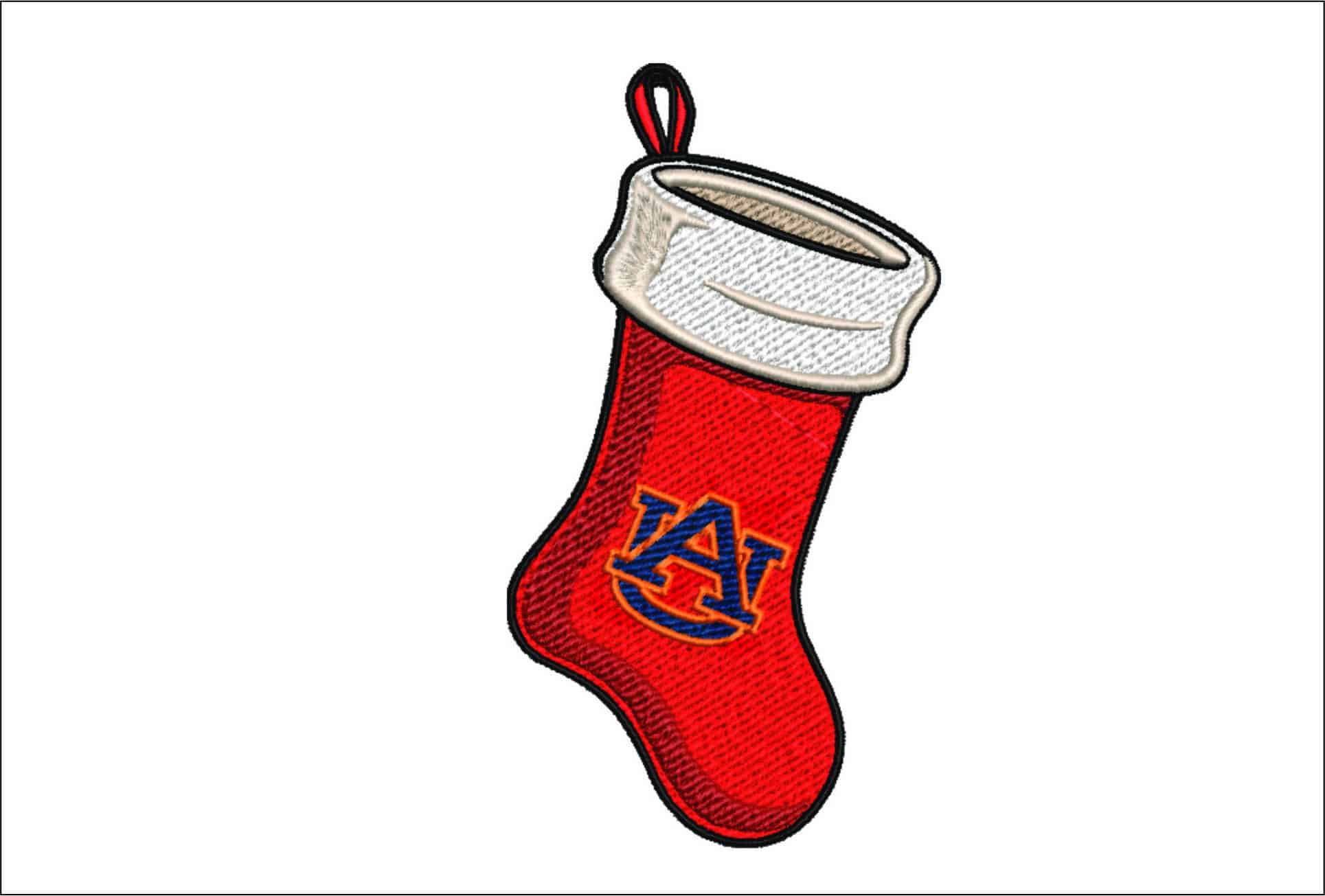 Auburn Tigers AU Christmas Stocking Embroidery Design