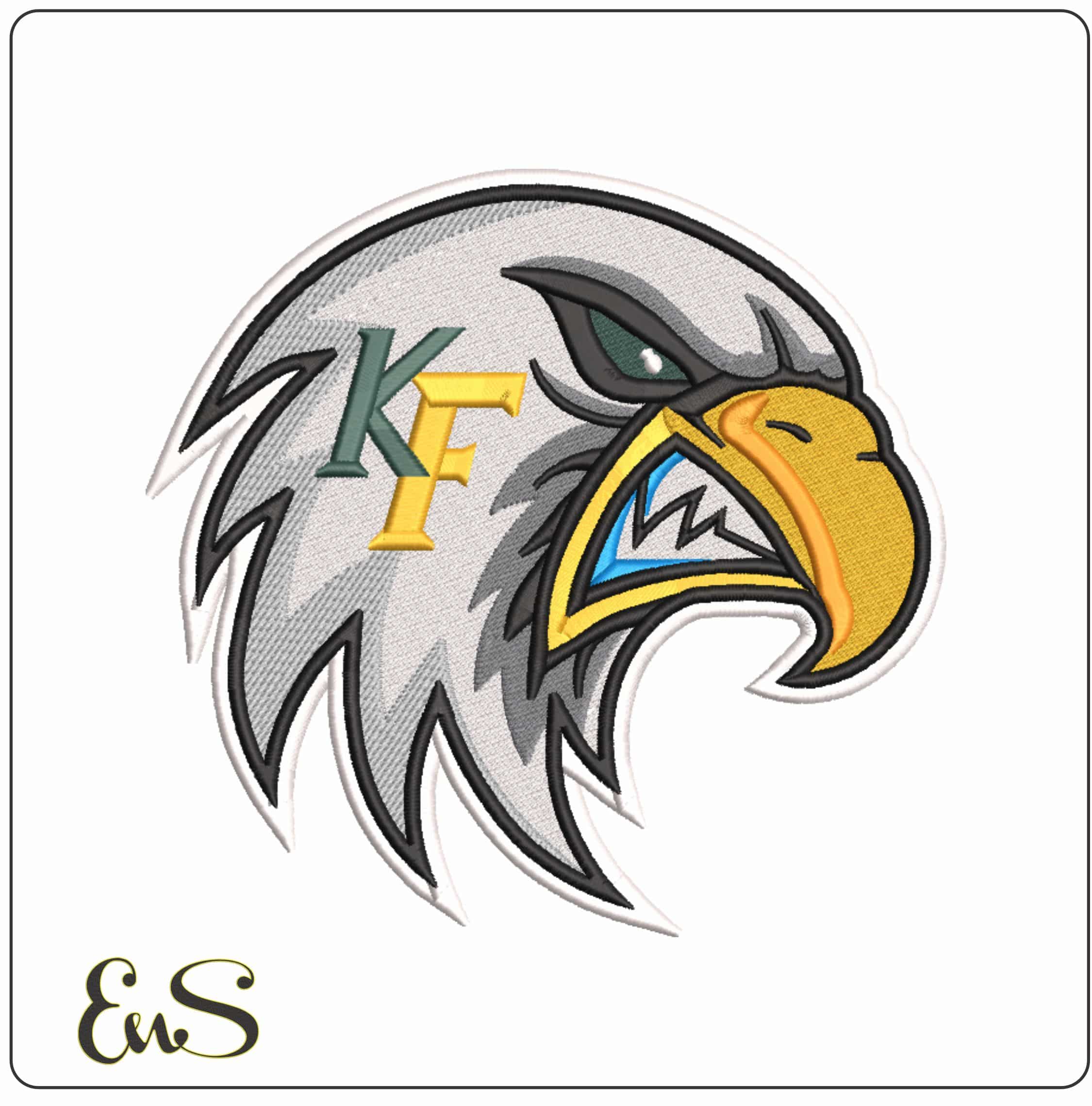 Klein Forest Eagle Basketball Embroidery Design