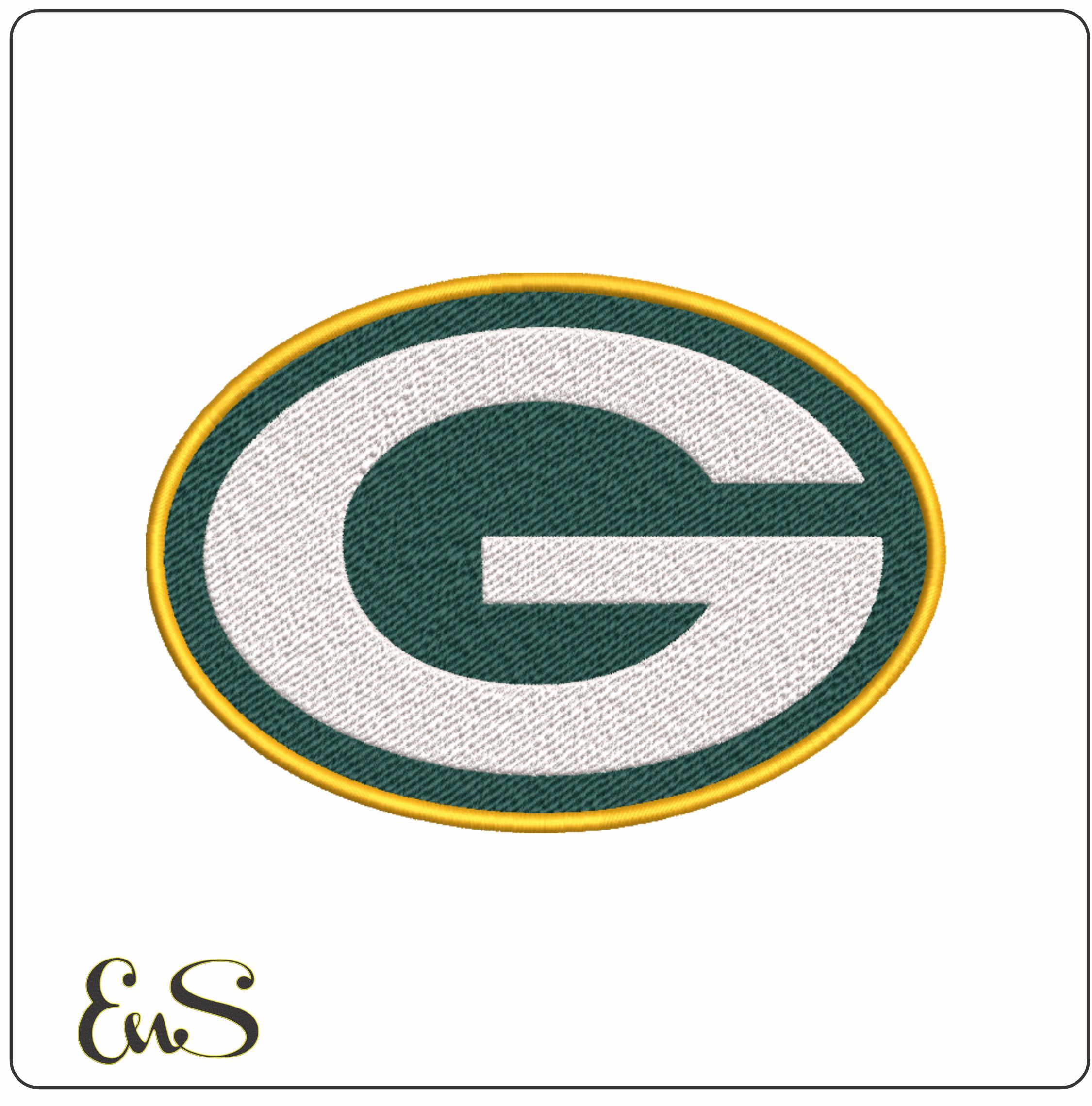 Green Bay Packers Oval G Logo Embroidery Design