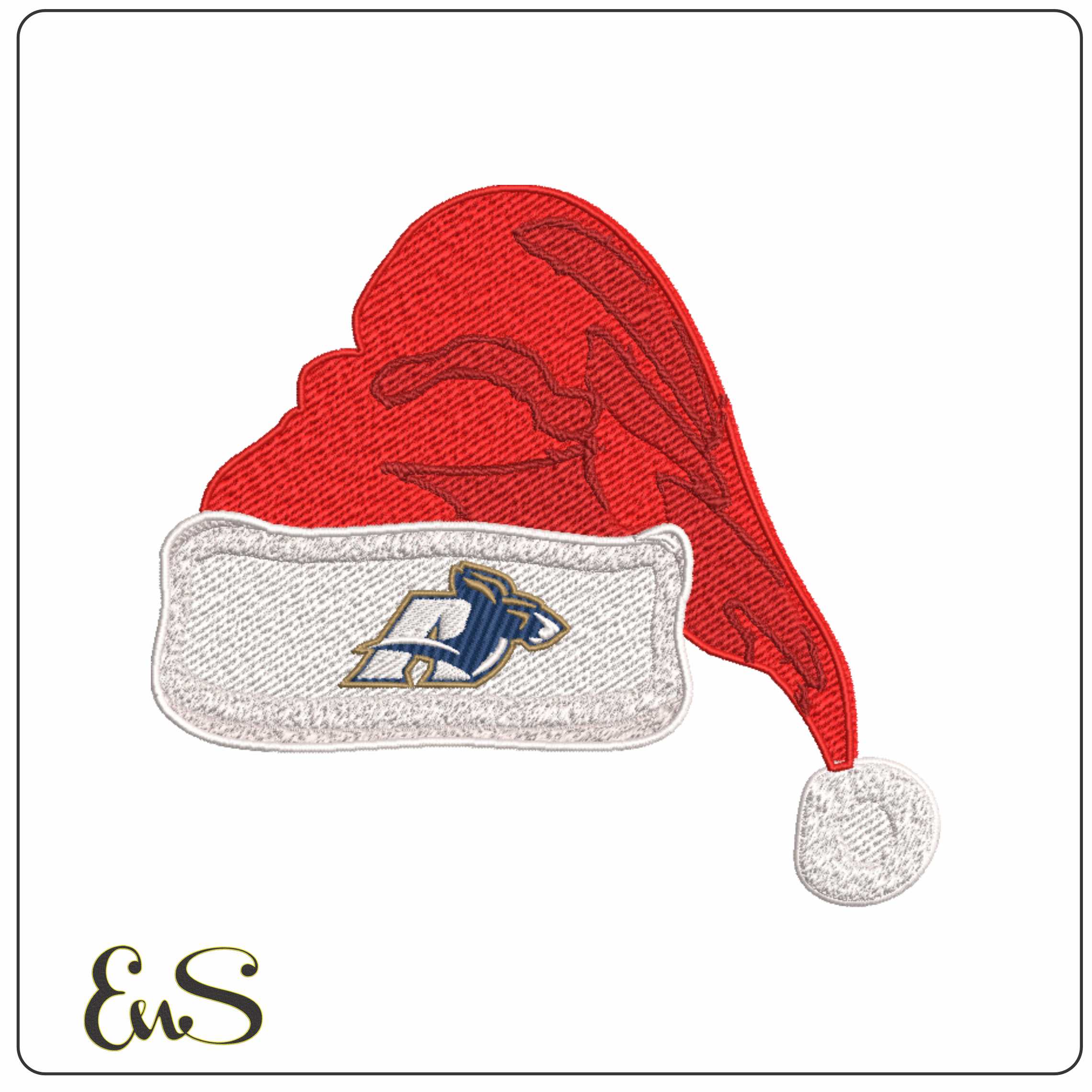 Santa Hat Akron Zips 2008 2015 University of Akron  - Elegant embroidery design file-instant download