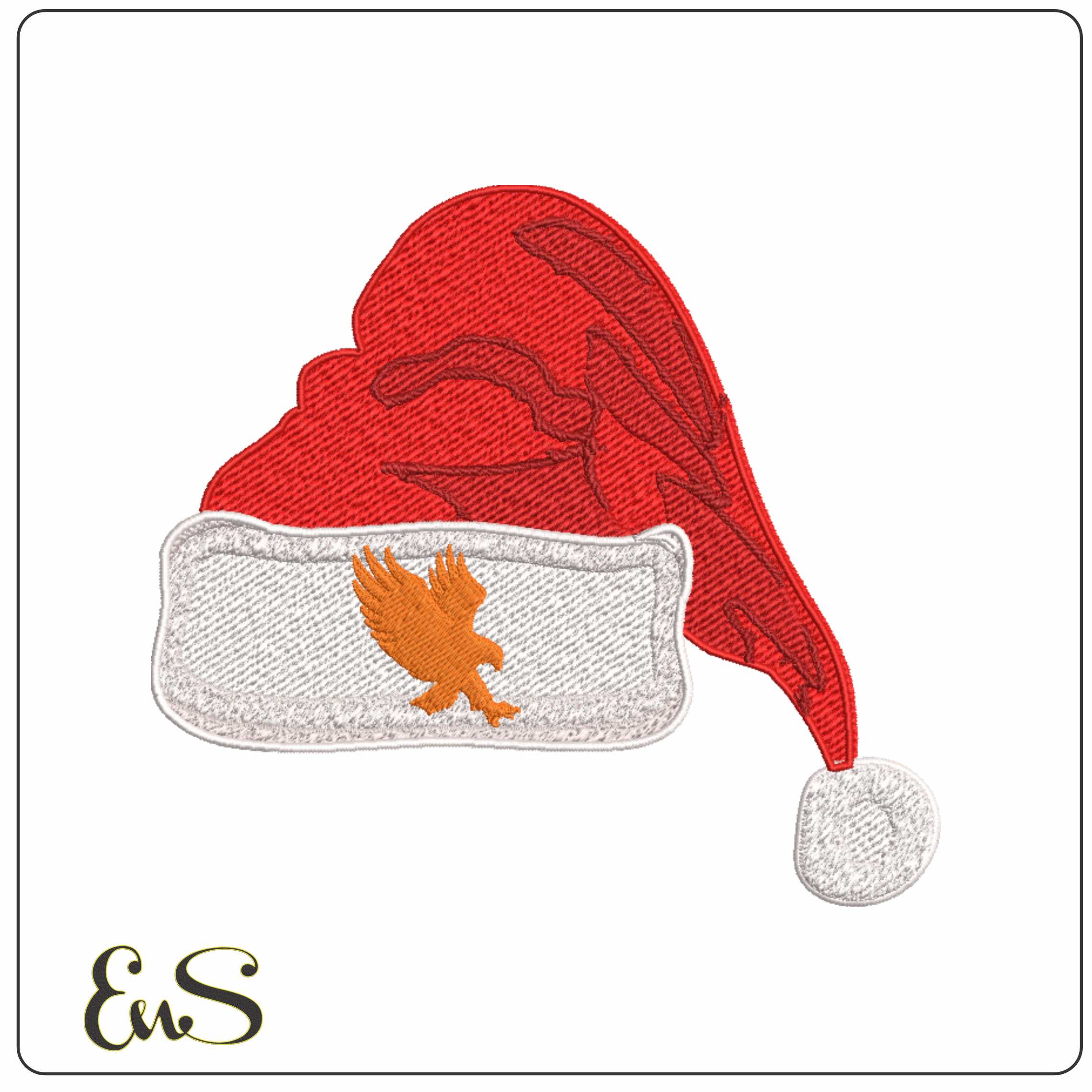 Santa Hat Auburn Tigers Eagle Alternative - Elegant embroidery design file-instant download
