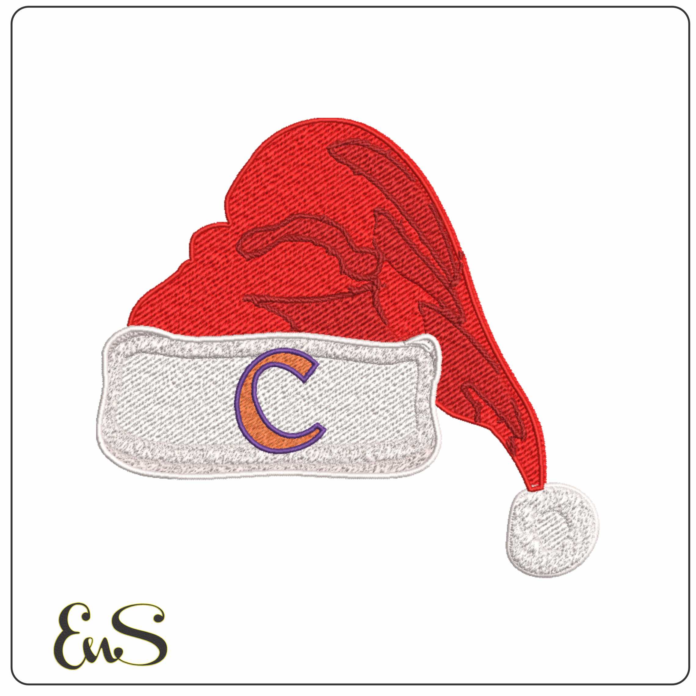 Santa Hat Clemson Tiger Alternative Clemson University - Elegant embroidery design file-instant download