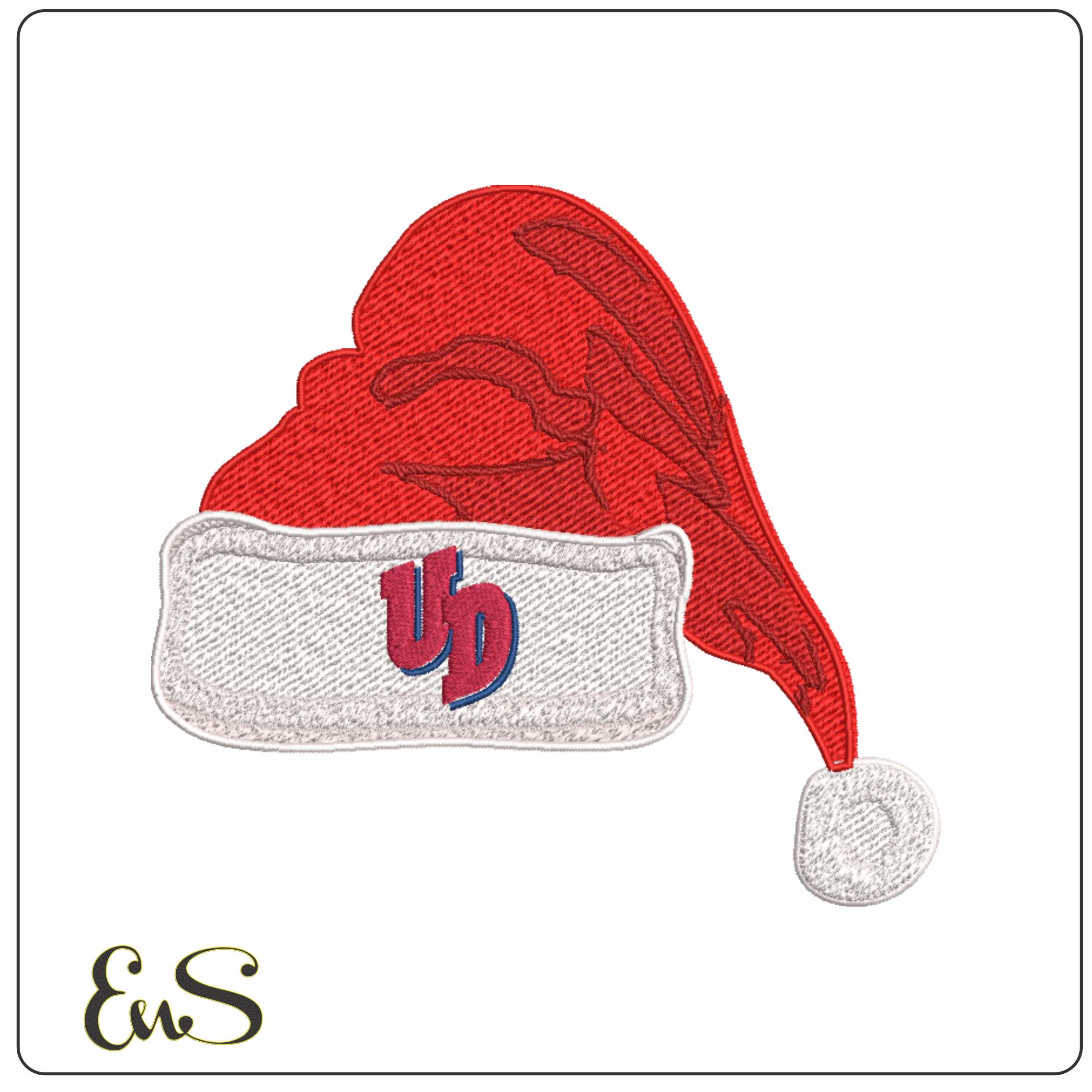 Santa Hat Dayton Flyers Alternative University - Elegant embroidery design file-instant download