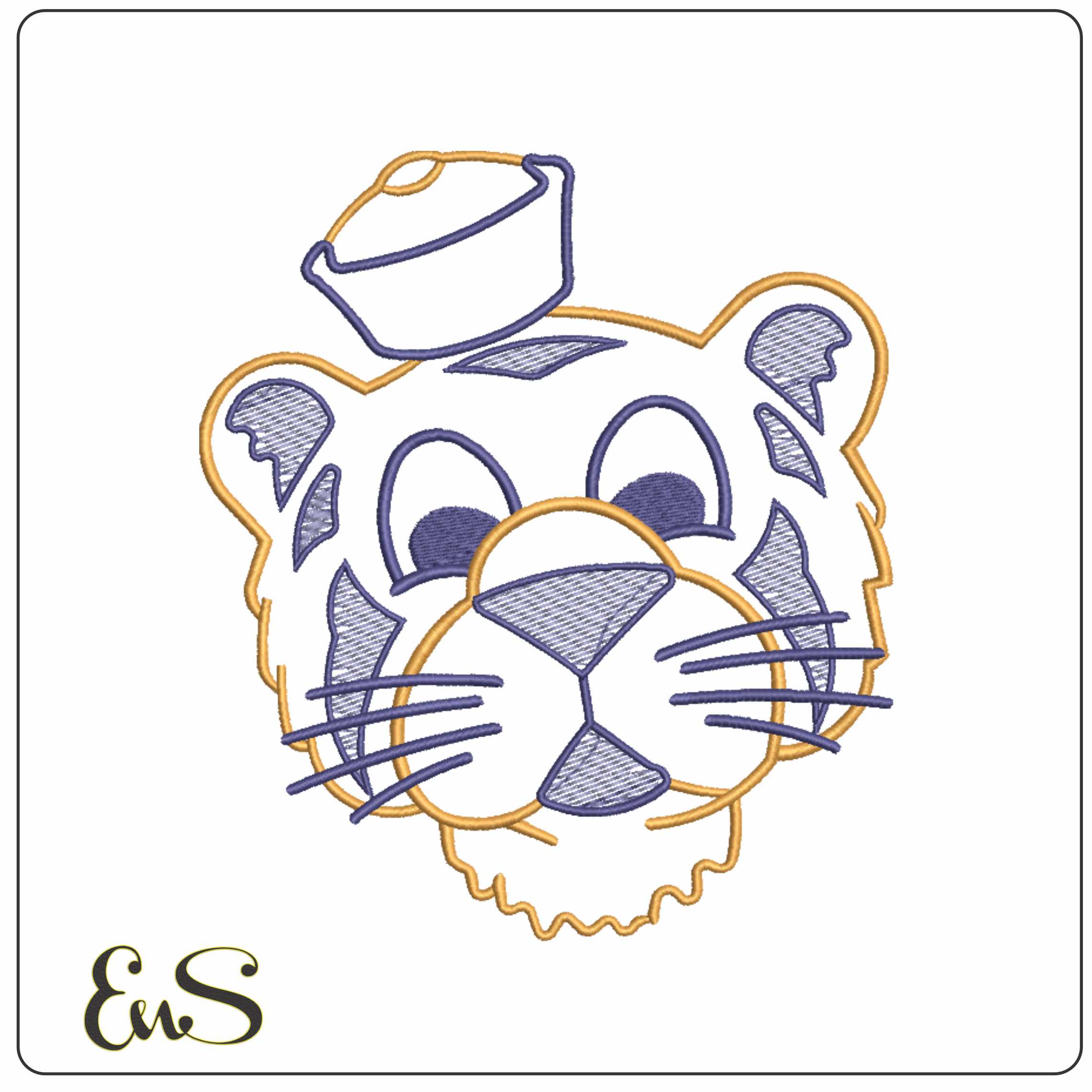 Tiger Outline Embroidery Design
