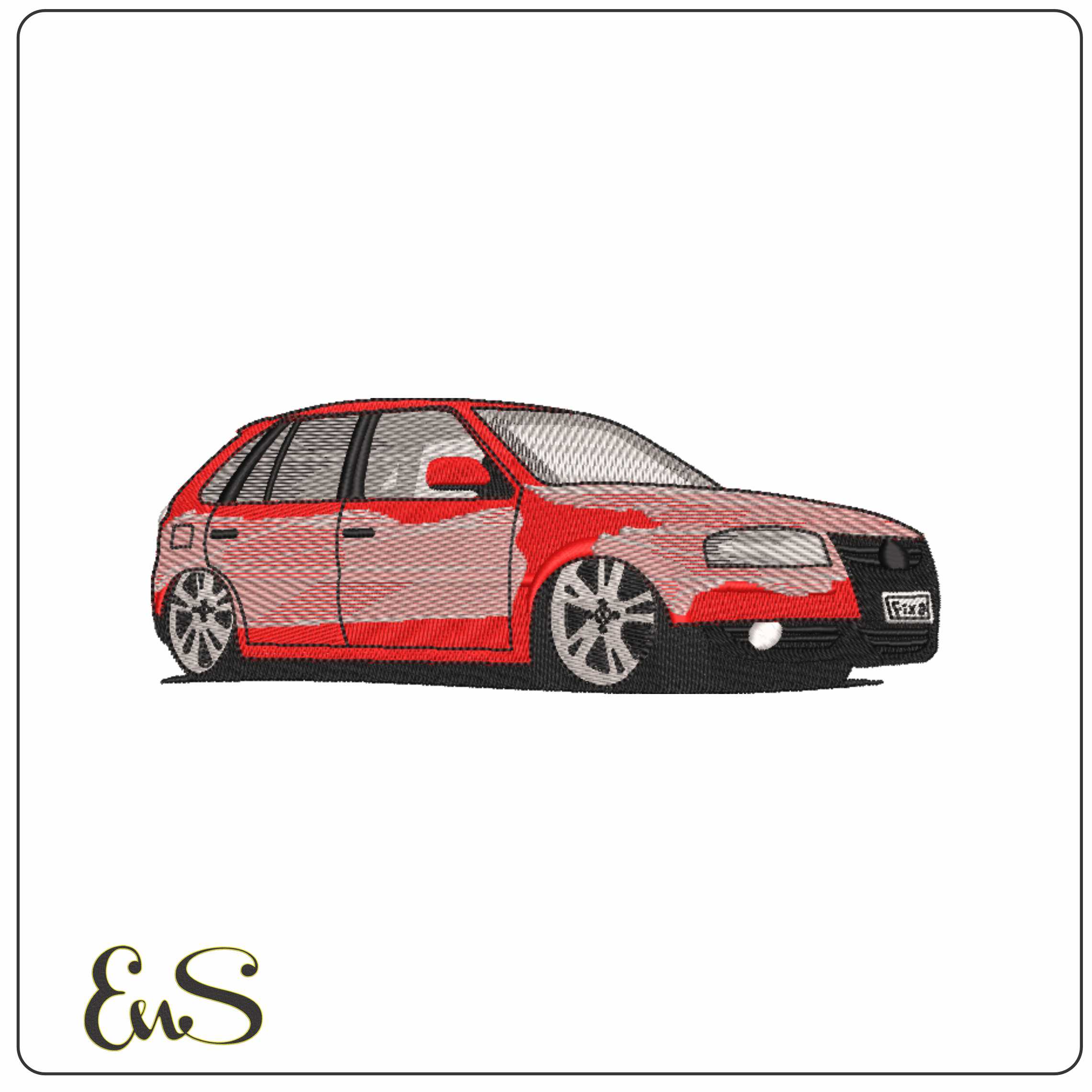 VW golf MK 4 - Elegant embroidery design file-instant download