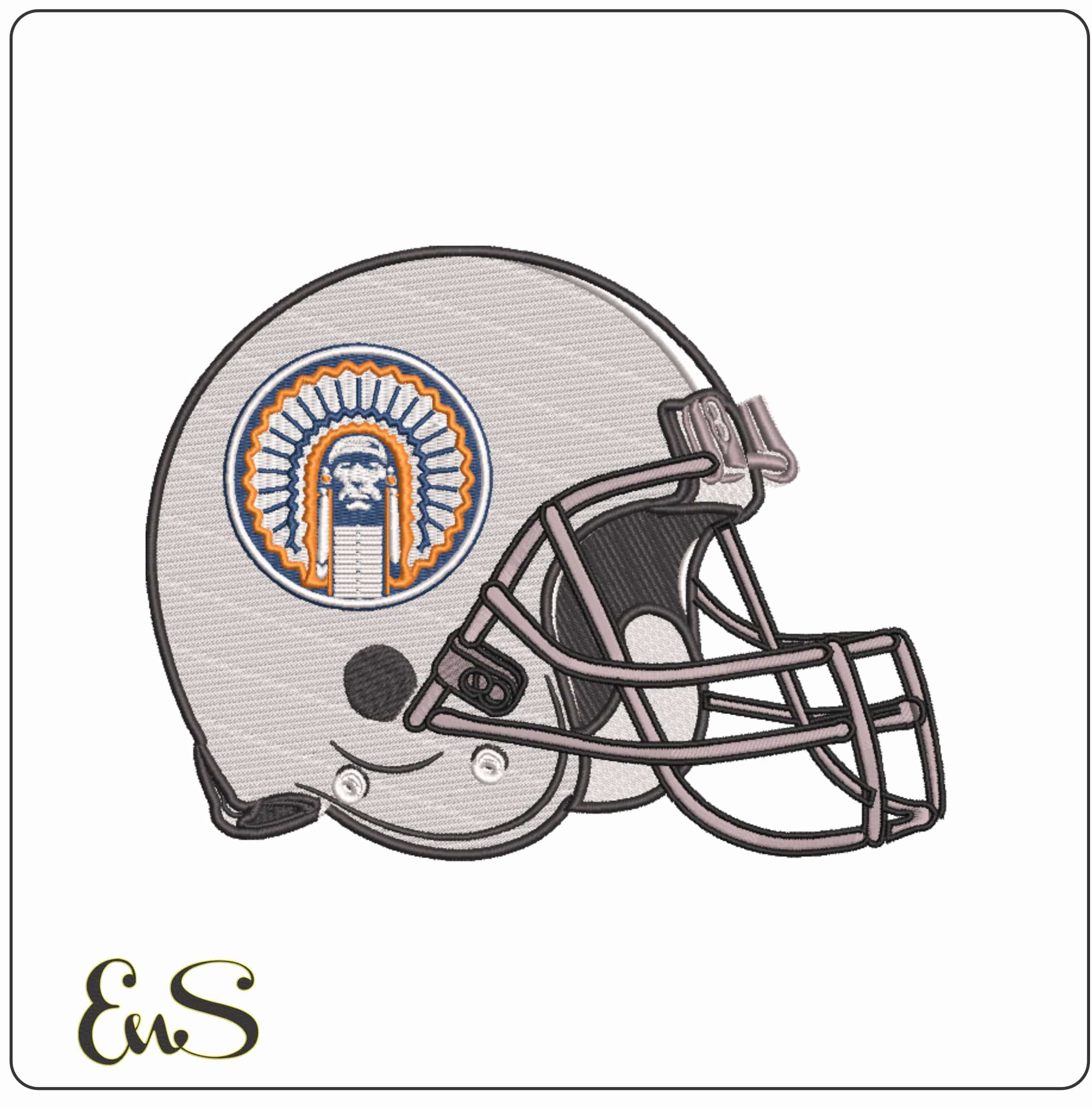 AF Helmet Illinois Fightin Illini 1981 to 1995  - Elegant embroidery design file-instant download
