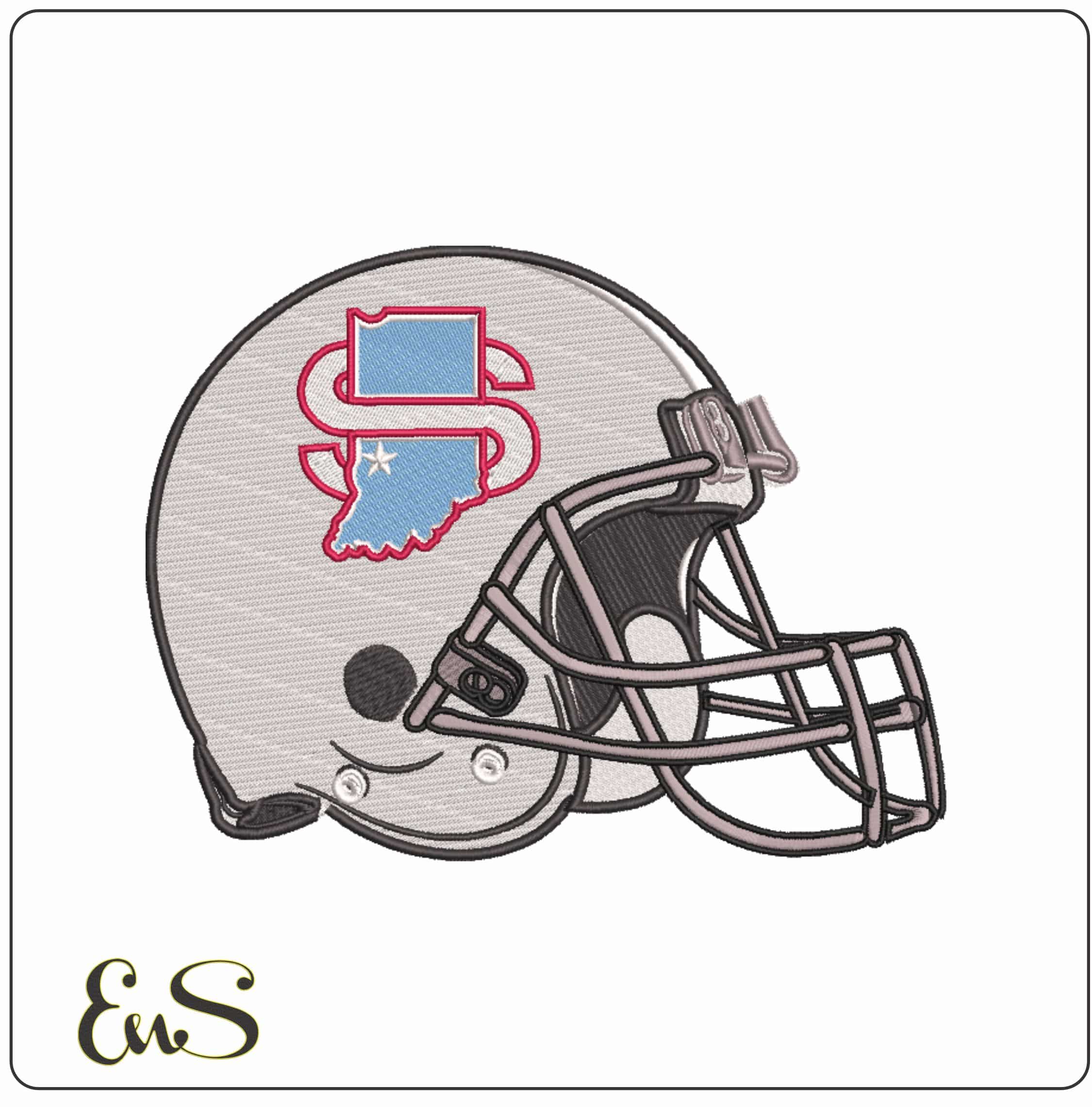 AF Helmet Indiana State Sycamores 1978 to 1989 - Elegant embroidery design file-instant download