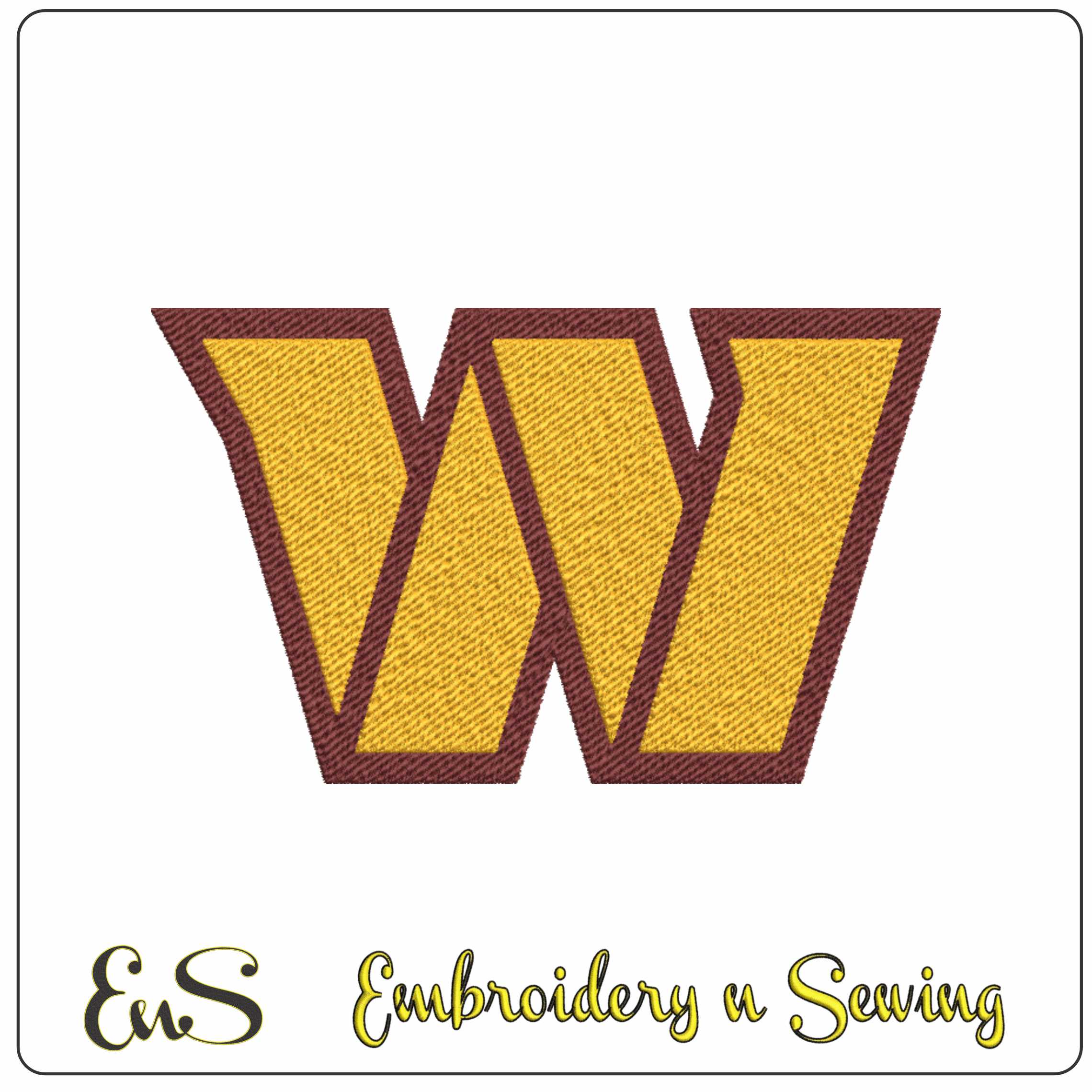 Washington Commanders W Logo Embroidery Design