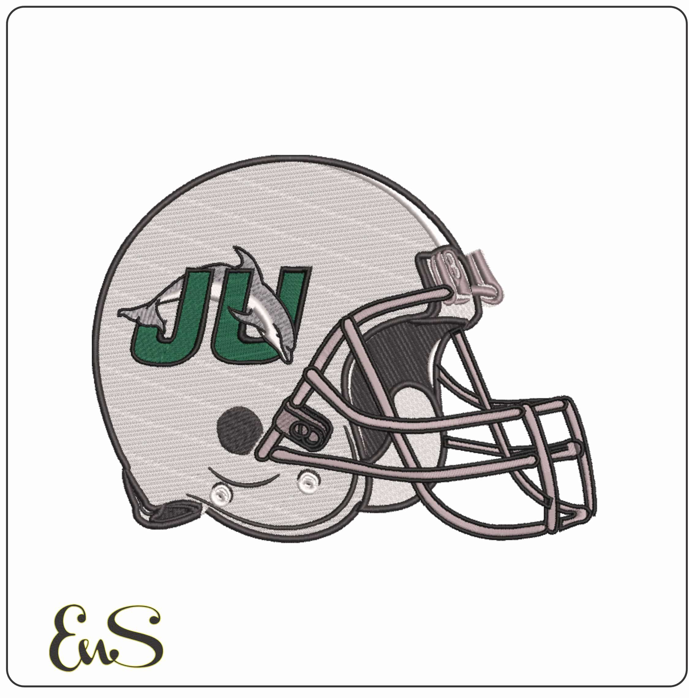 AF Helmet Jacksonville Dolphins 1996 to 2018 - Elegant embroidery design file-instant download