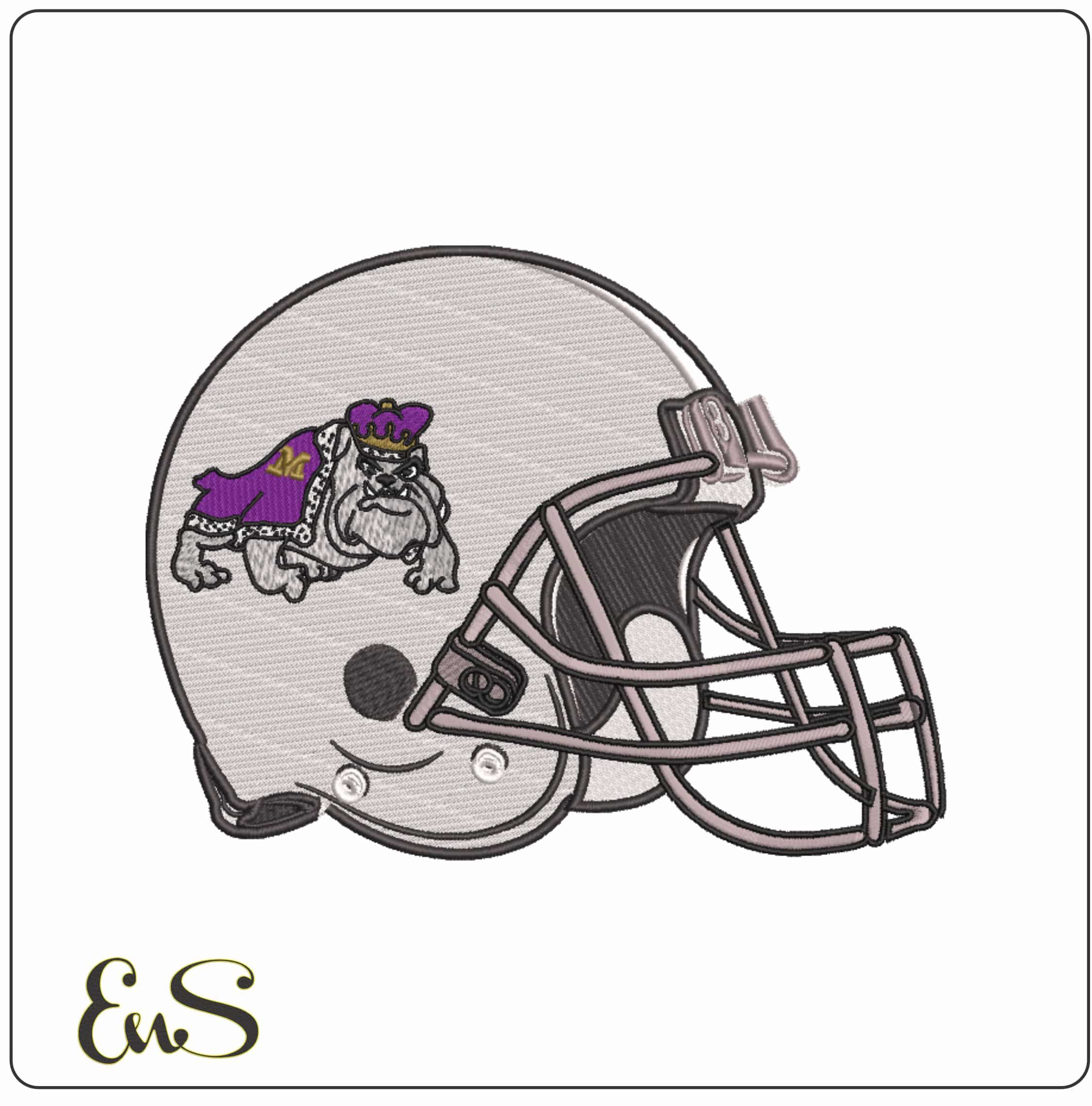 AF Helmet James Madison Dukes 1973 to 1977 - Elegant embroidery design file-instant download