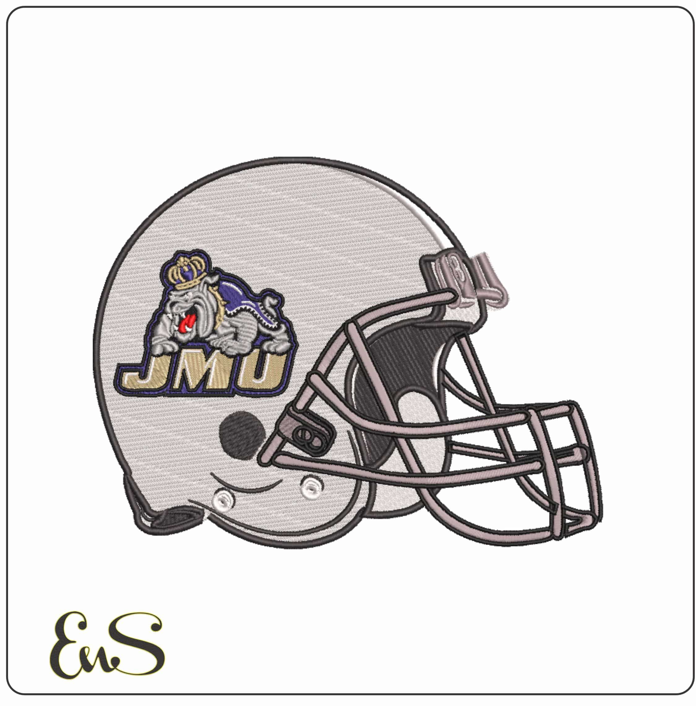 AF Helmet James Madison Dukes 2002 to 2014 - Elegant embroidery design file-instant download