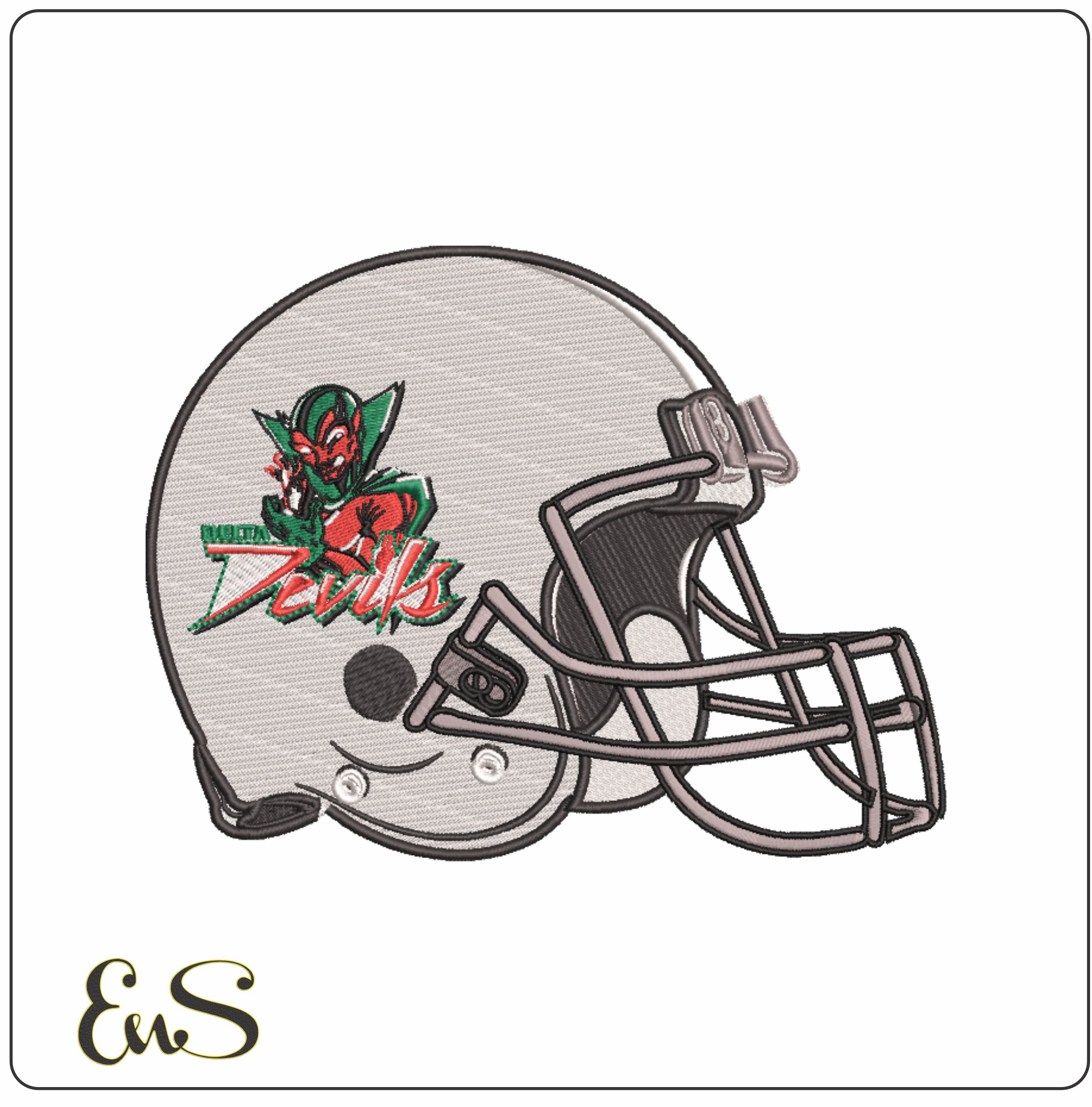 Af Helmet Mvsu Delta Devils 2002 On Mississippi Valley State University machine embroidery design