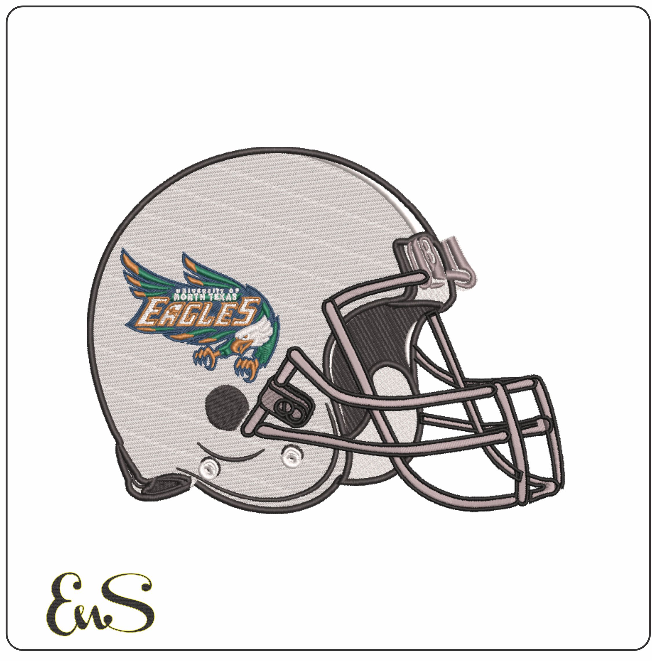 Af Helmet North Texas Mean Green 1994 To 2005 University Of North Texas machine embroidery design