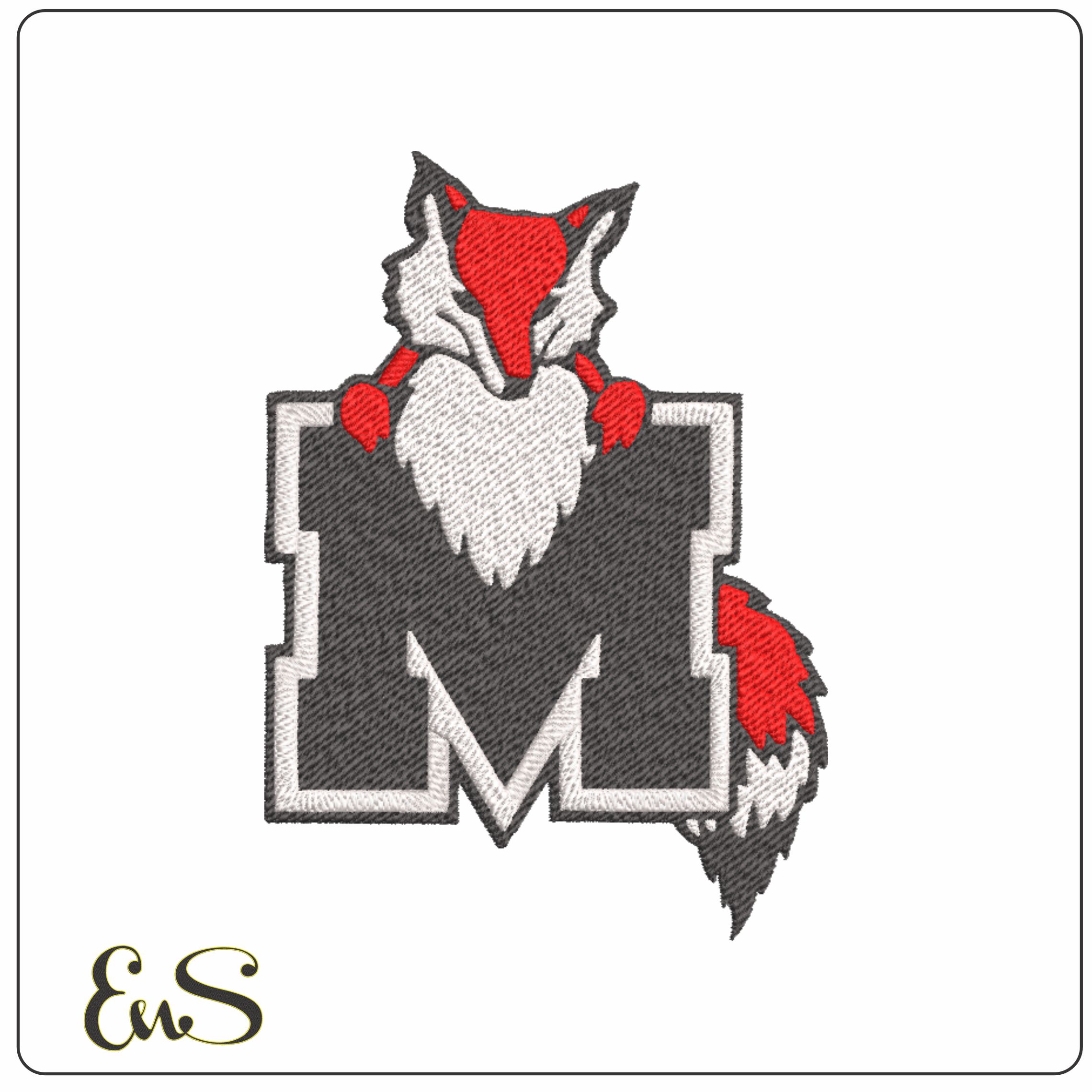 Marist Red Foxes Logo 1994 machine embroidery design