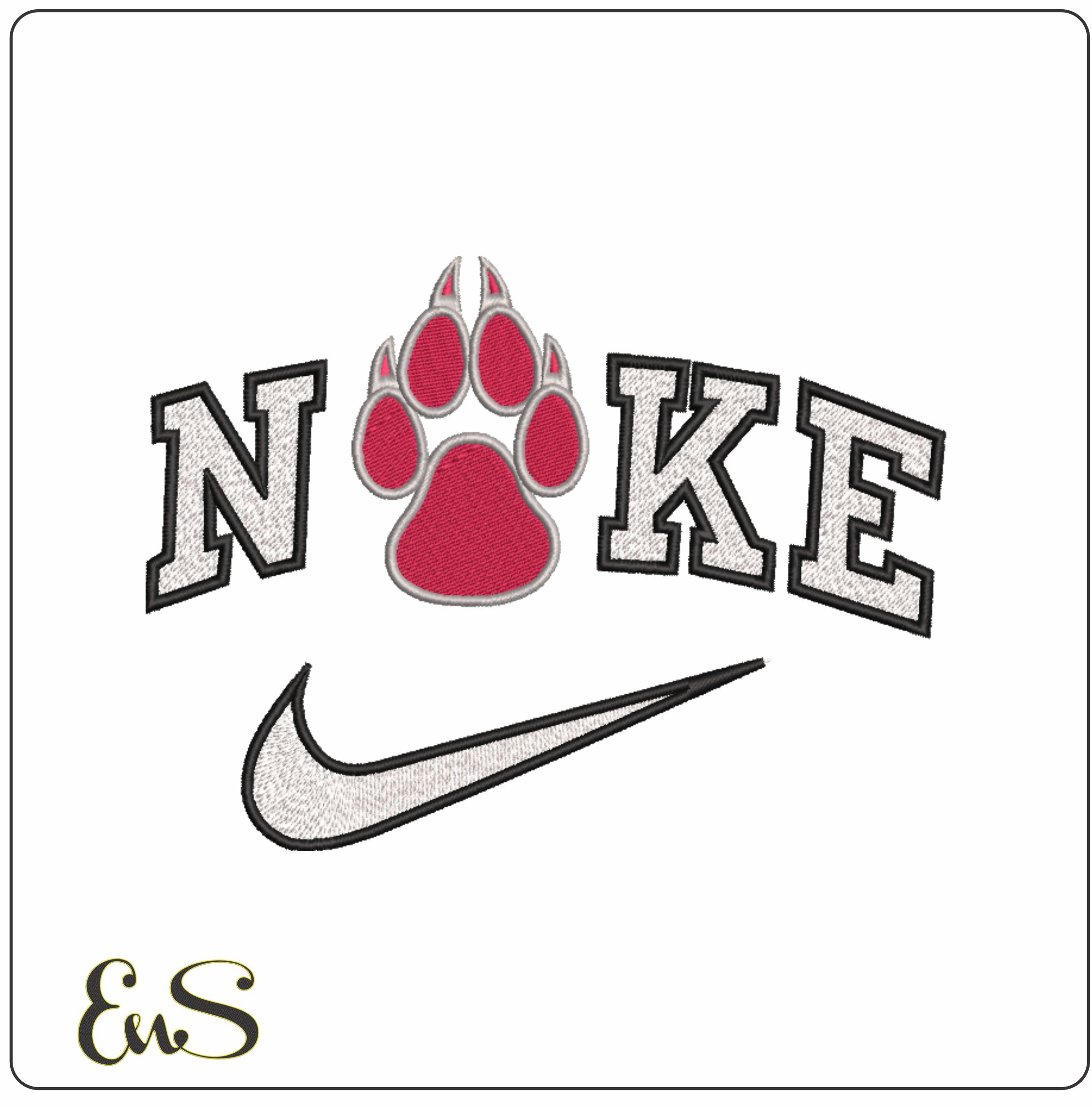 Nike New Mexico Lobos Paws University Of New Mexico machine embroidery design