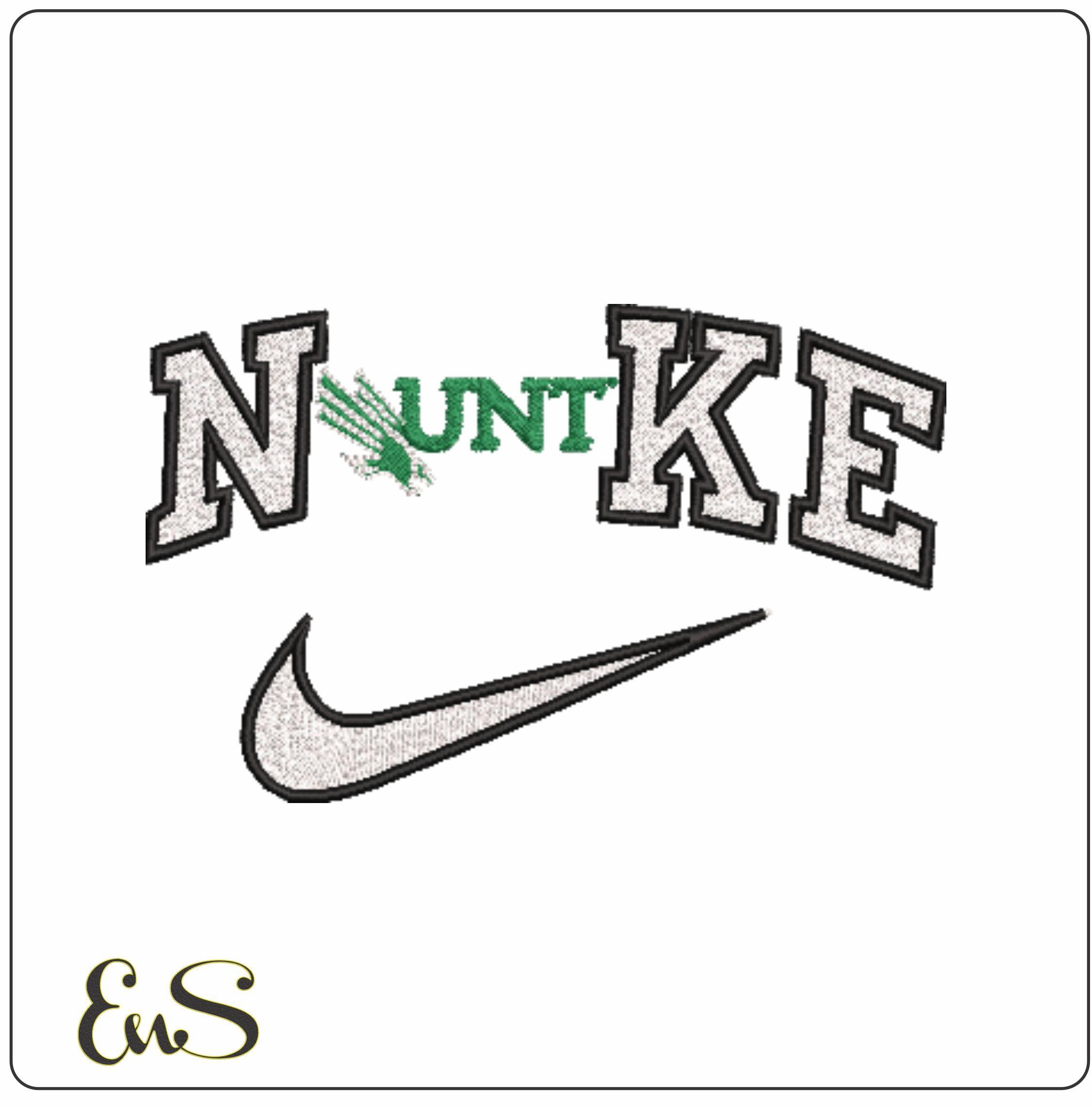 Nike North Texas Mean Green Secondary University Of North Texas machine embroidery design