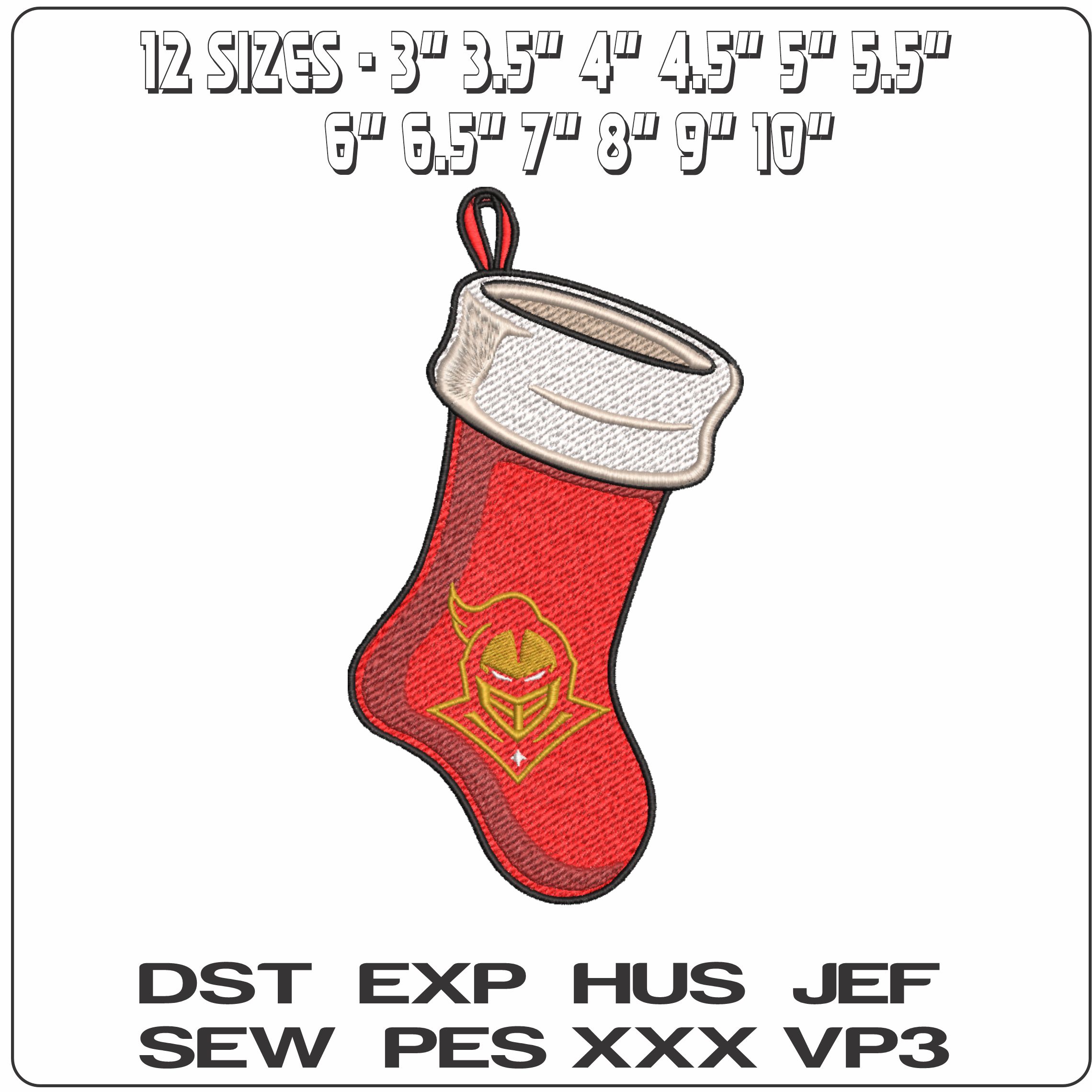 Central Michigan Chippewas Emblem Christmas Stocking Embroidery Design