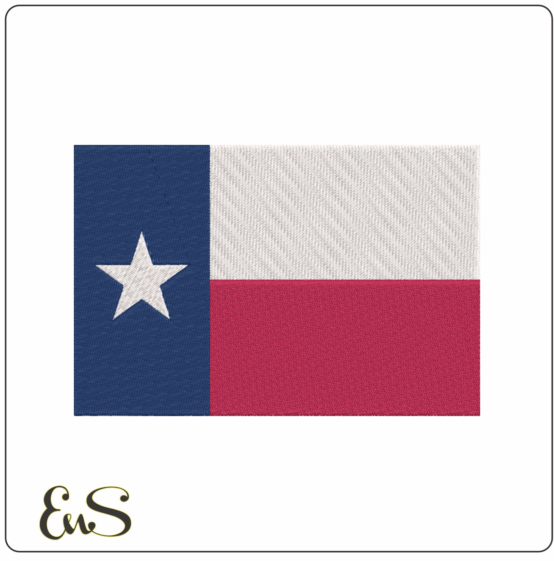 Texas Flag machine embroidery design