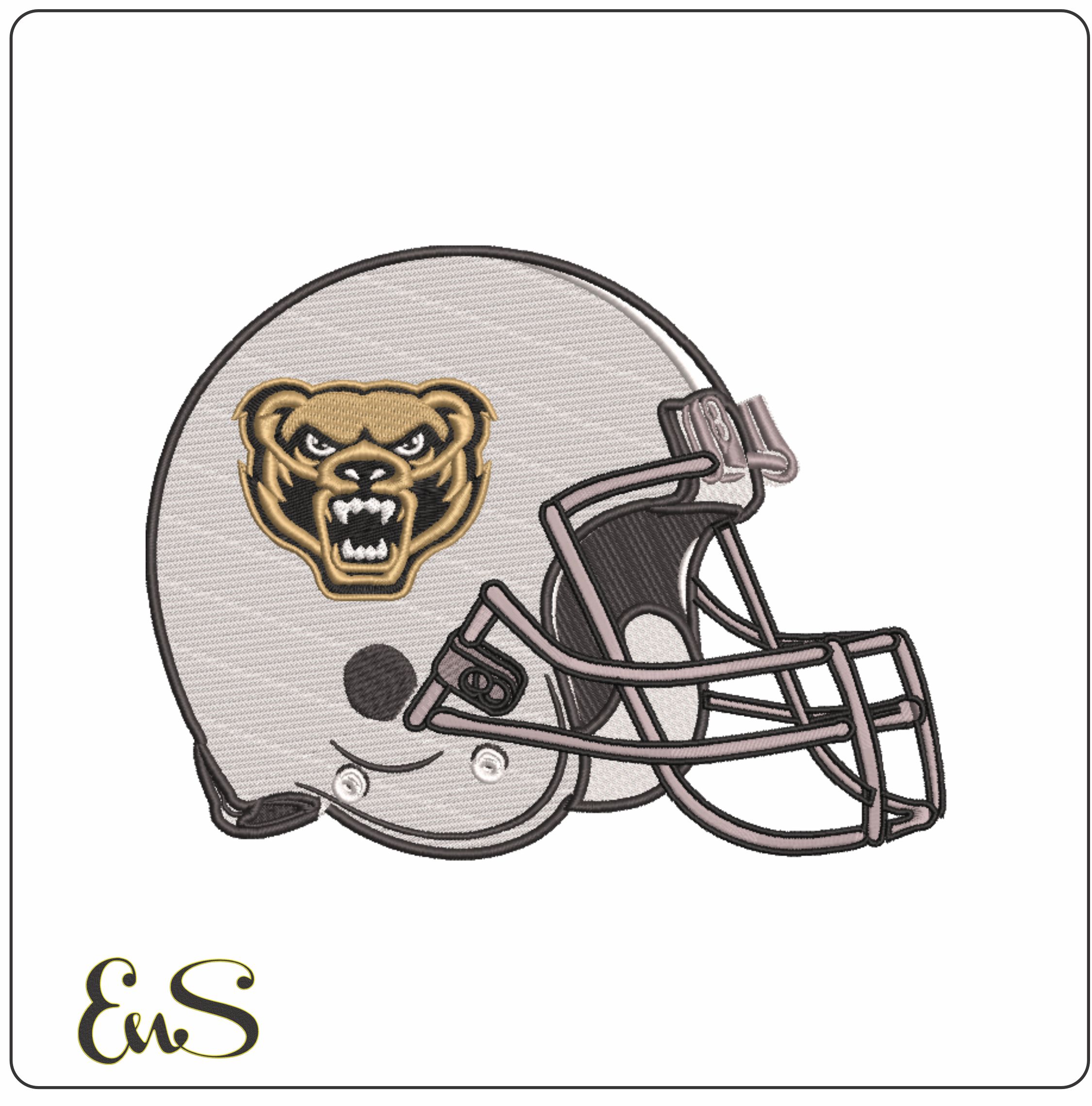 Af Helmet Oakland Golden Grizzlies 2013 On Oakland University machine embroidery design