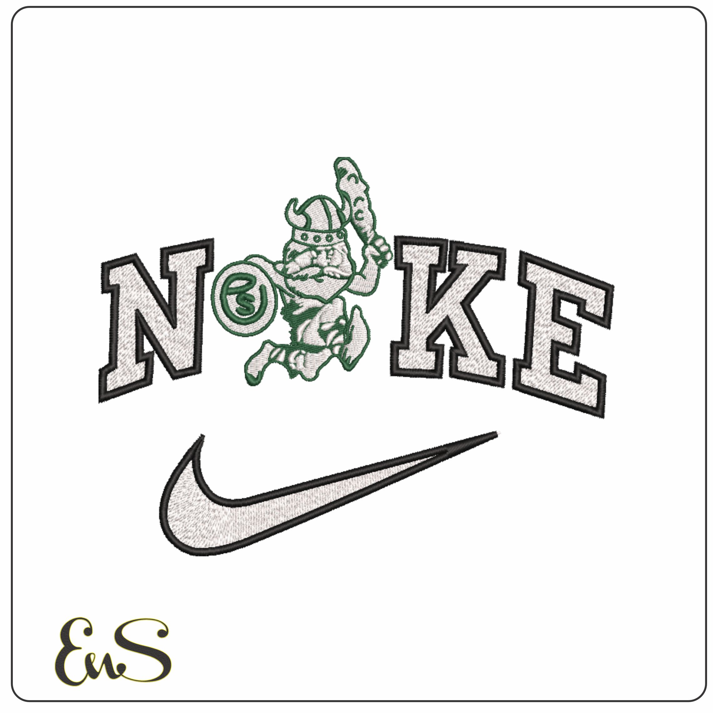 Nike Portland State Vikings 1984 1988 Portland State University machine embroidery design