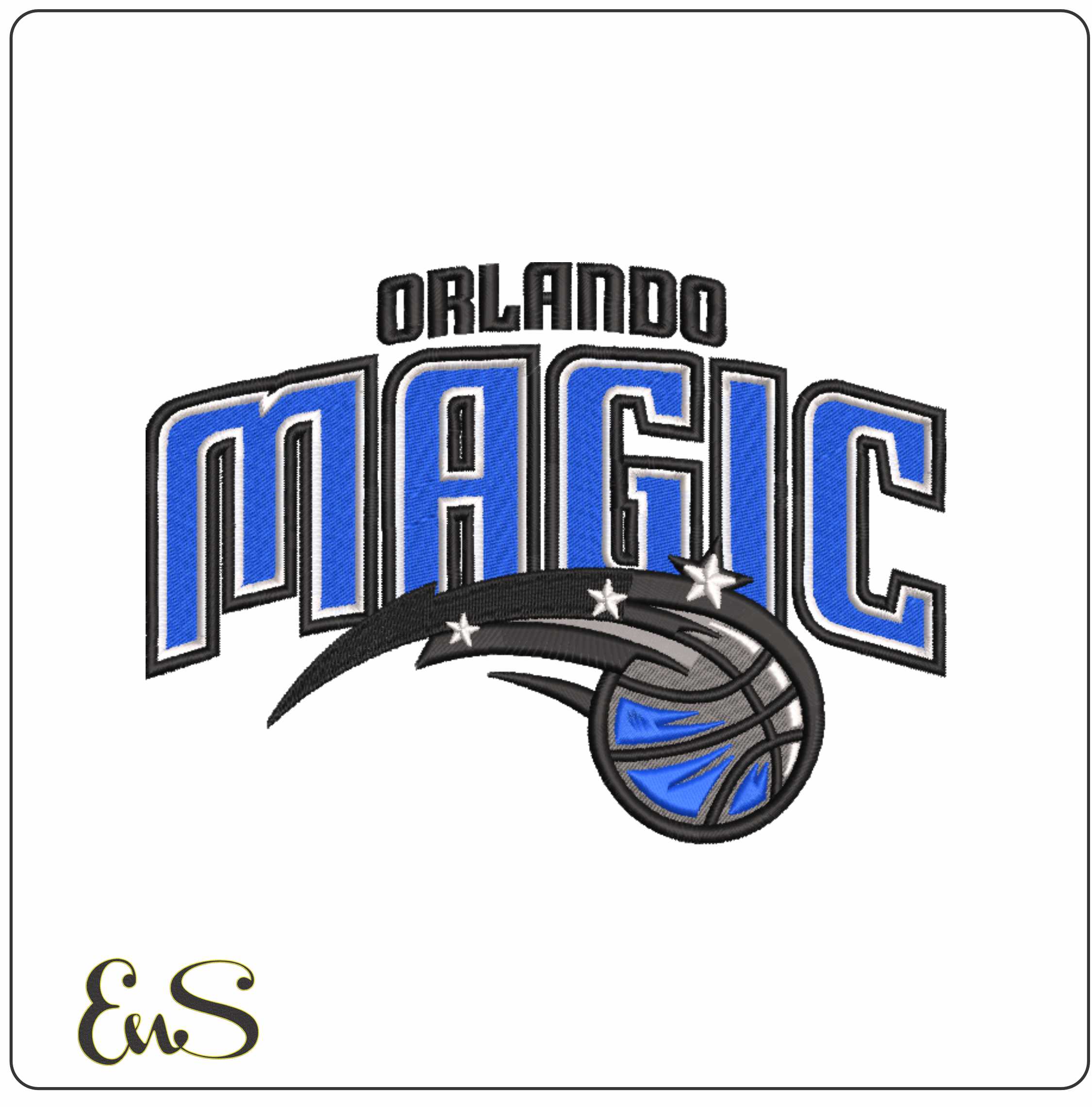 Orlando Magic Ball With Stars machine embroidery design