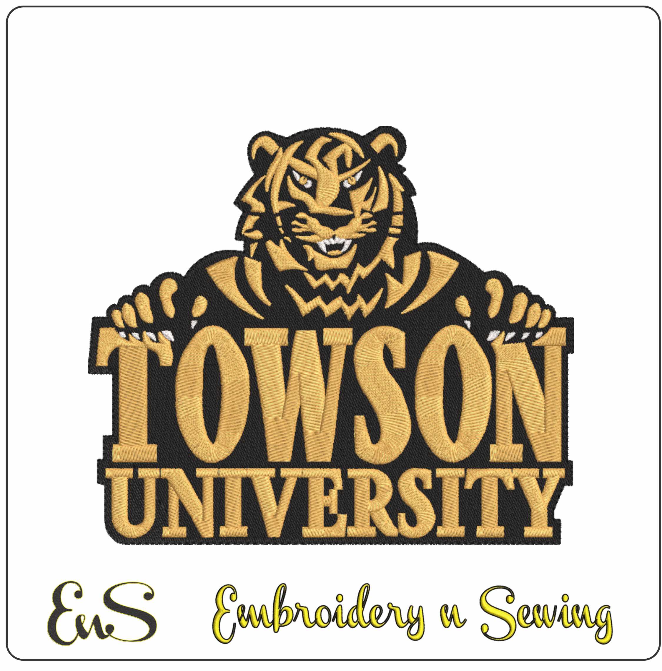 Towson Tigers 1997 2002 Towson University machine embroidery design