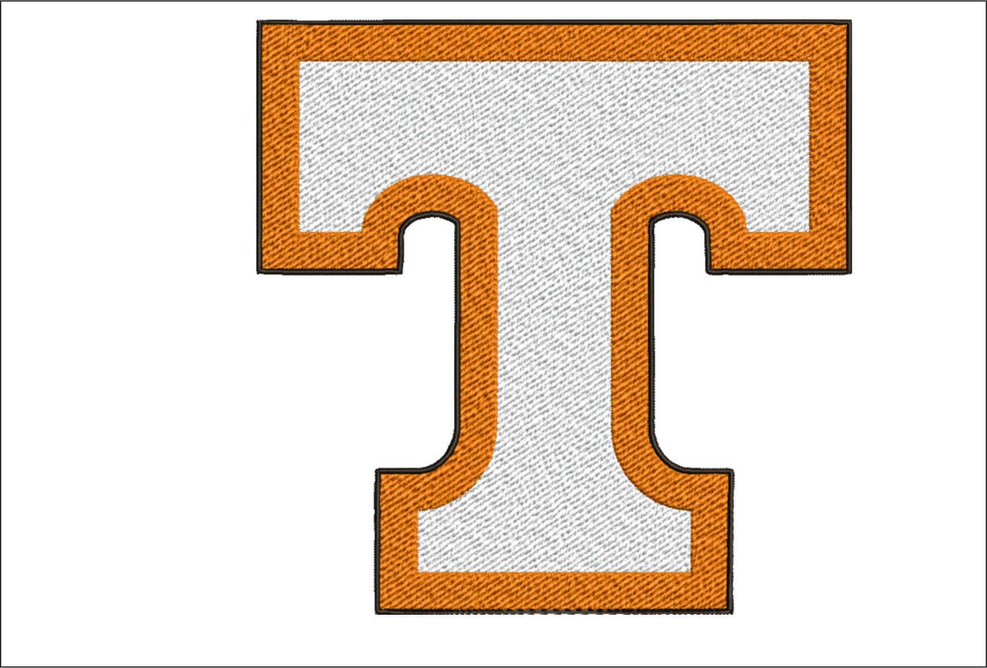 Tennessee Volunteers White Power T Orange Border Embroidery Design