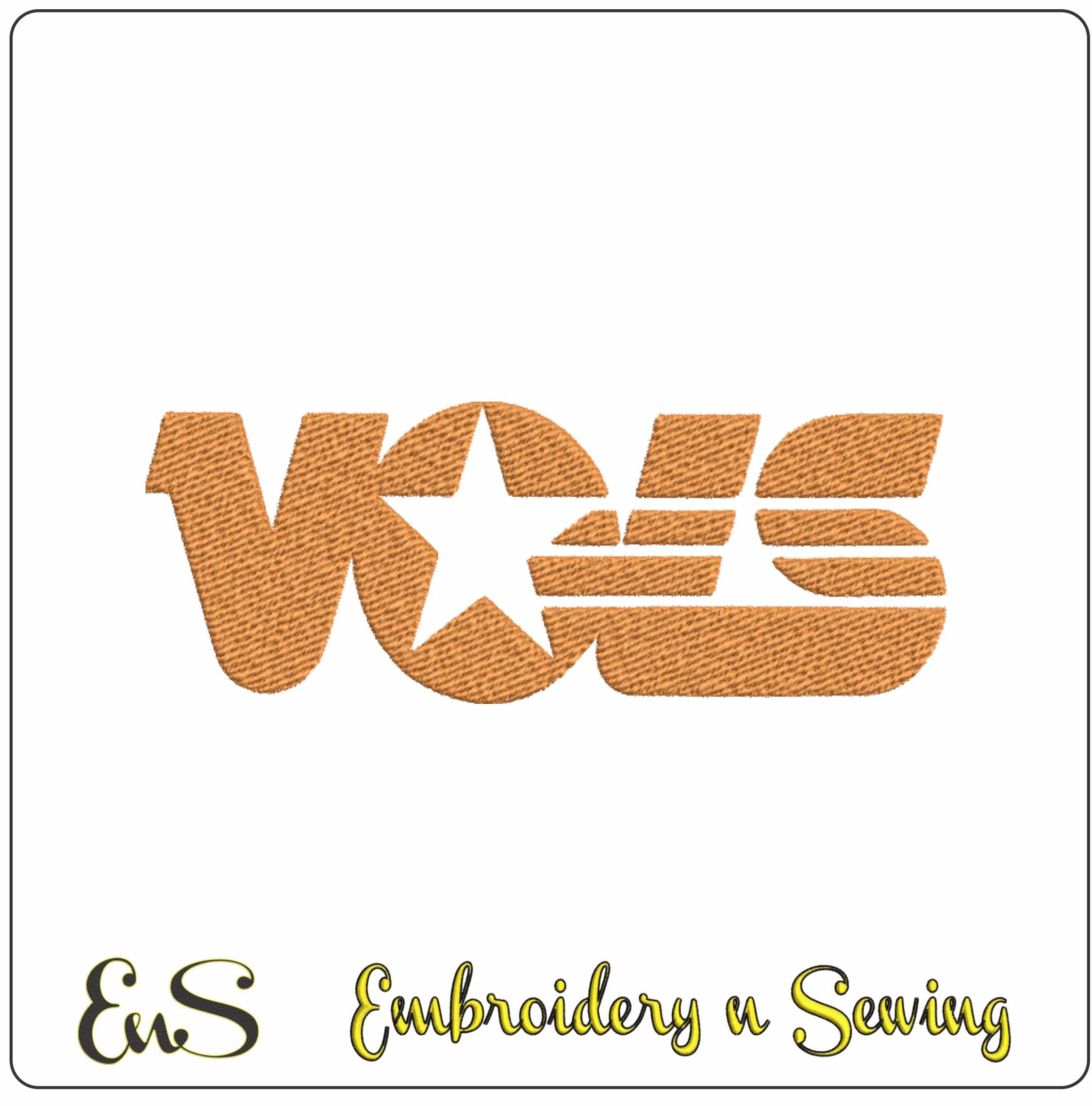 Tennessee Volunteers Orange Star Monogram Embroidery Design
