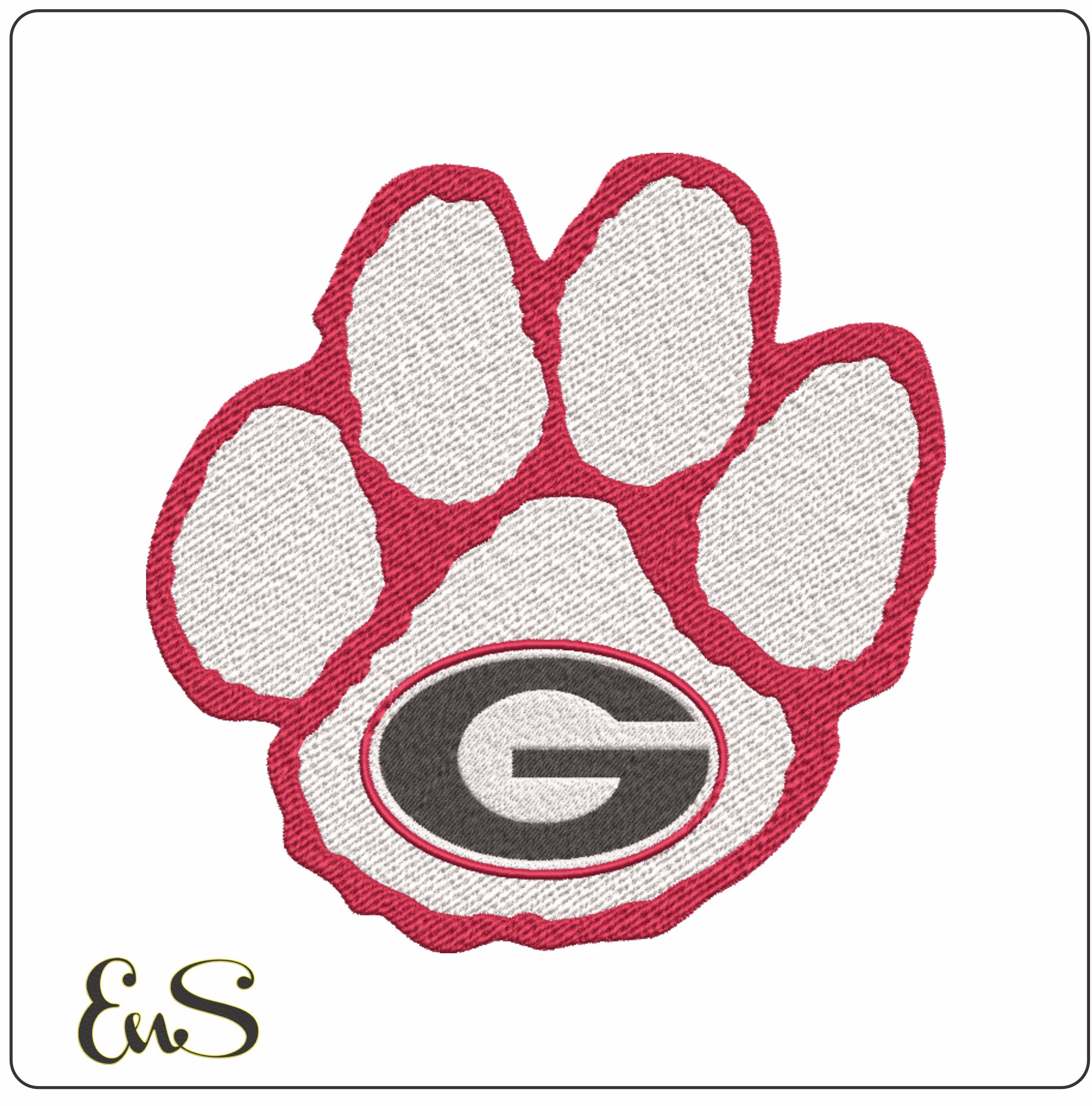 Georgia Paw embroidery design -Georgia Paw Embroidery Machine Pattern  Logo