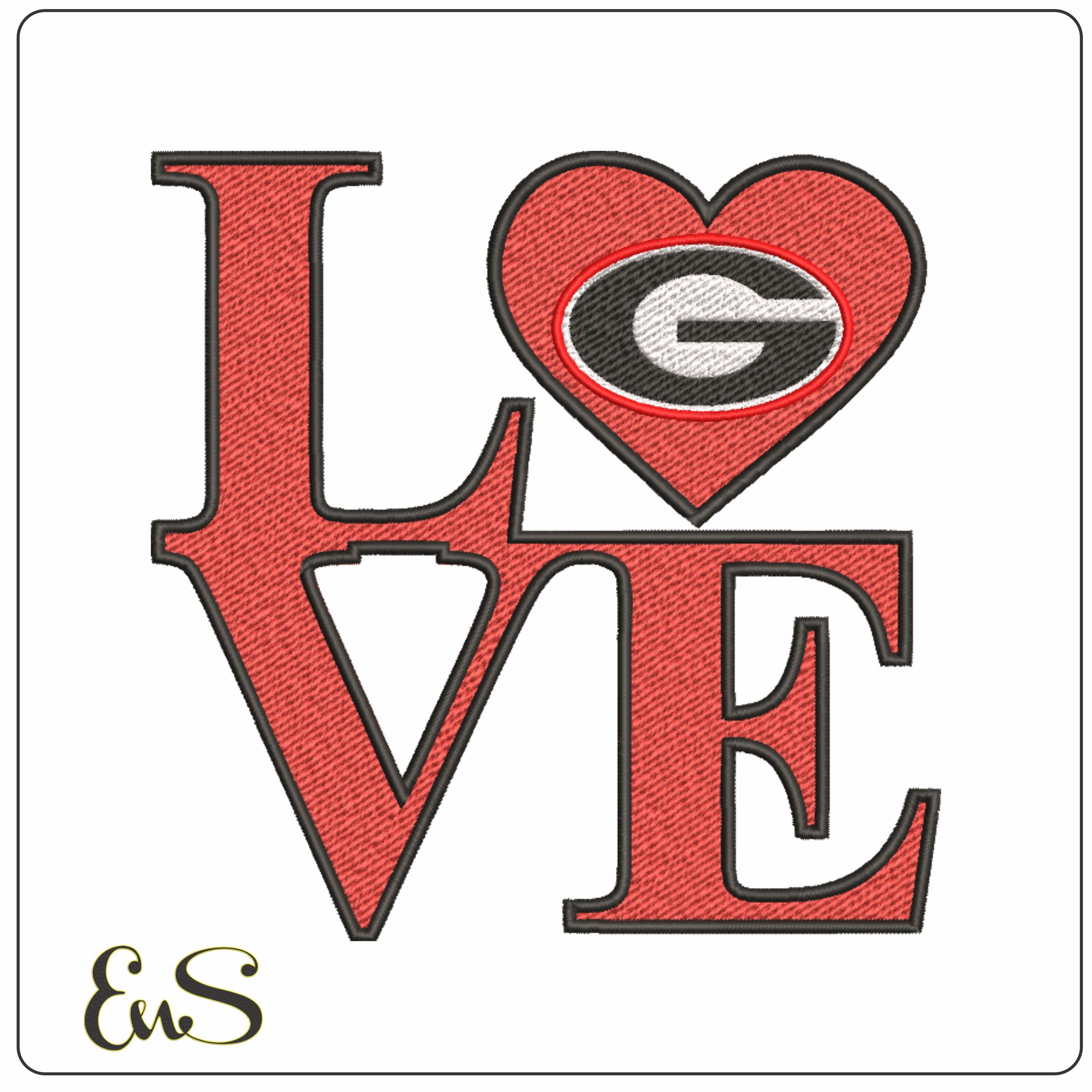 Love Georgia  embroidery design - Love Georgia  Embroidery Machine Pattern  Logo