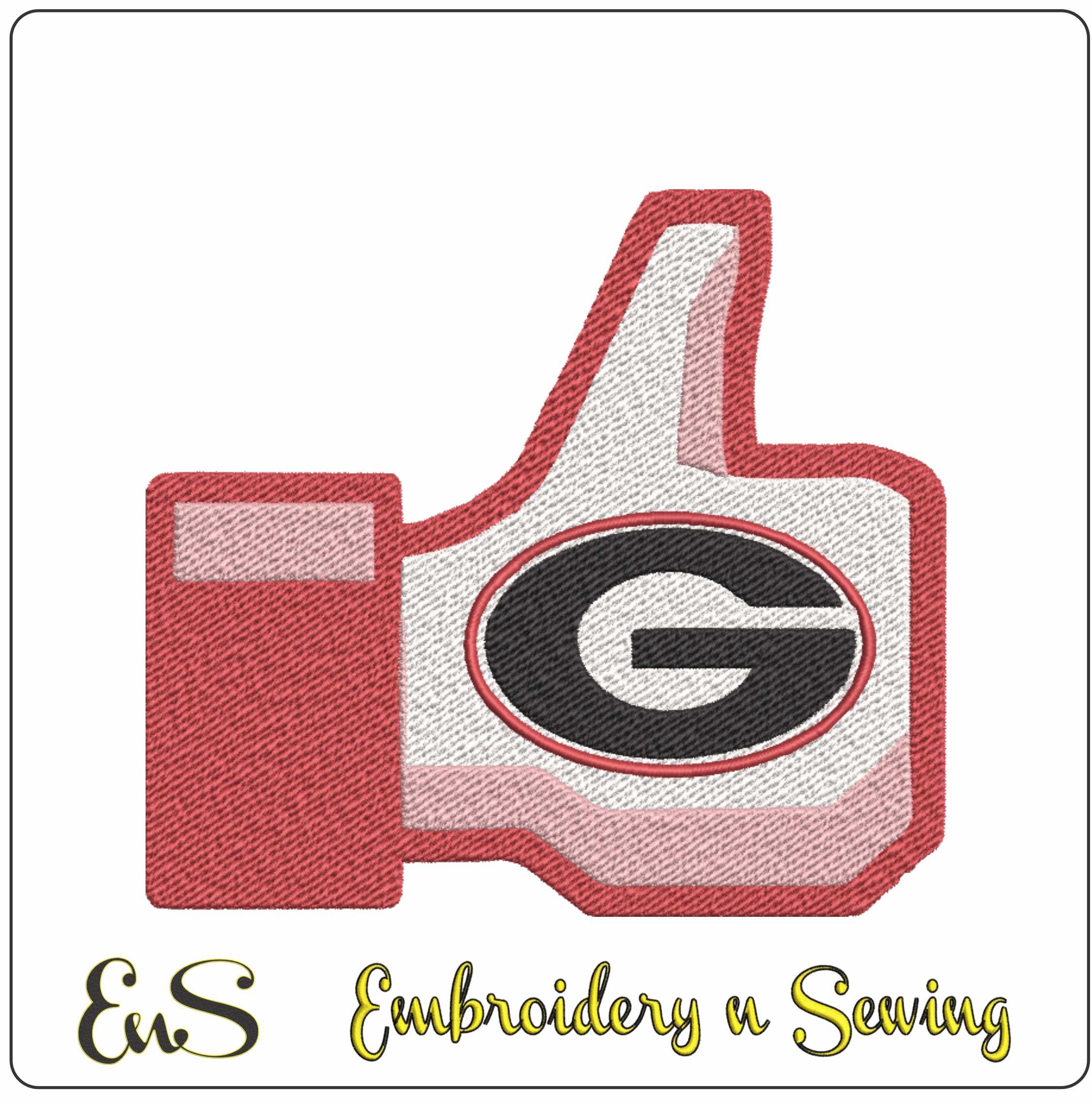 Georgia Bulldogs Thumbs Up G Embroidery Design