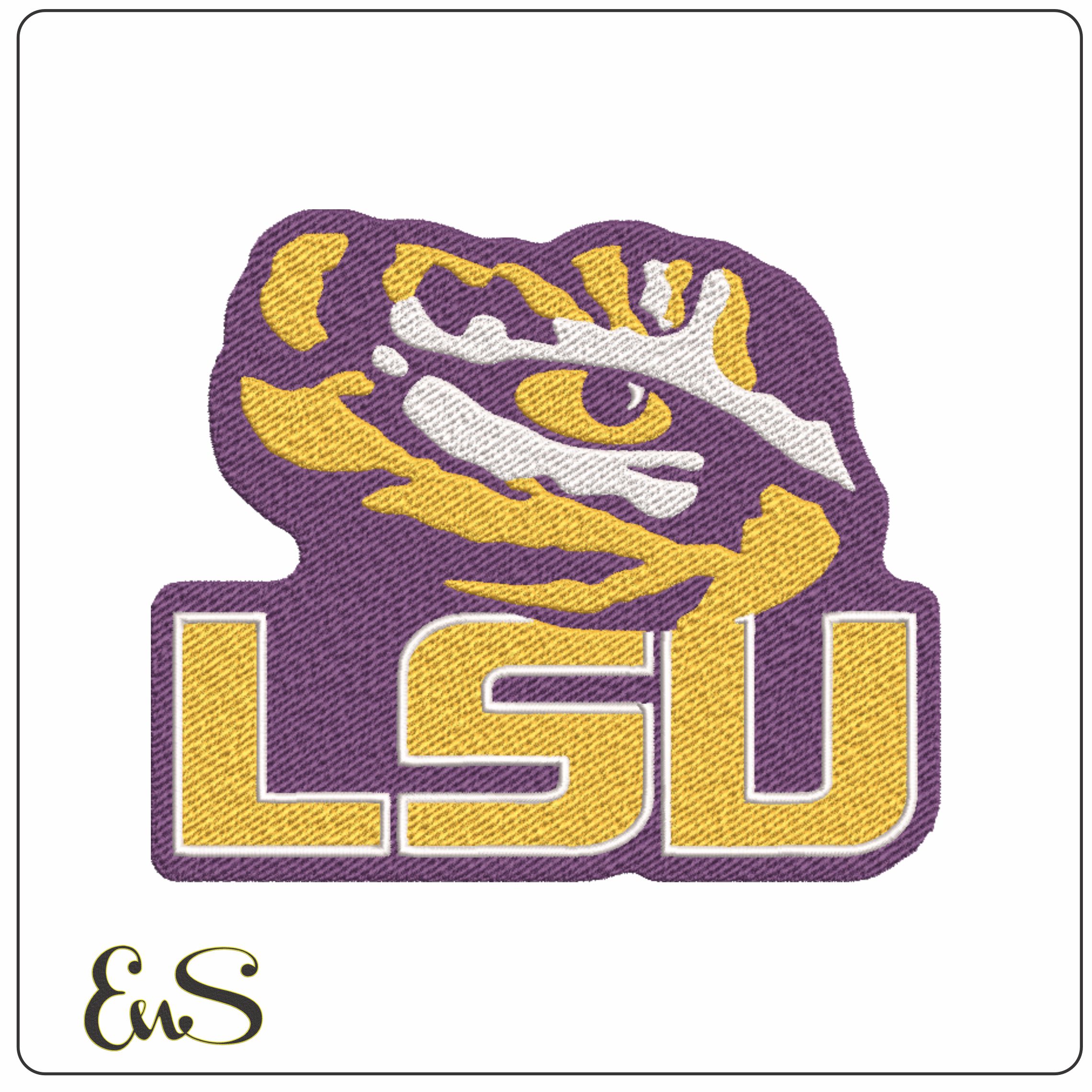LSU Tigers Eye of the Tiger Logo Embroidery Design
