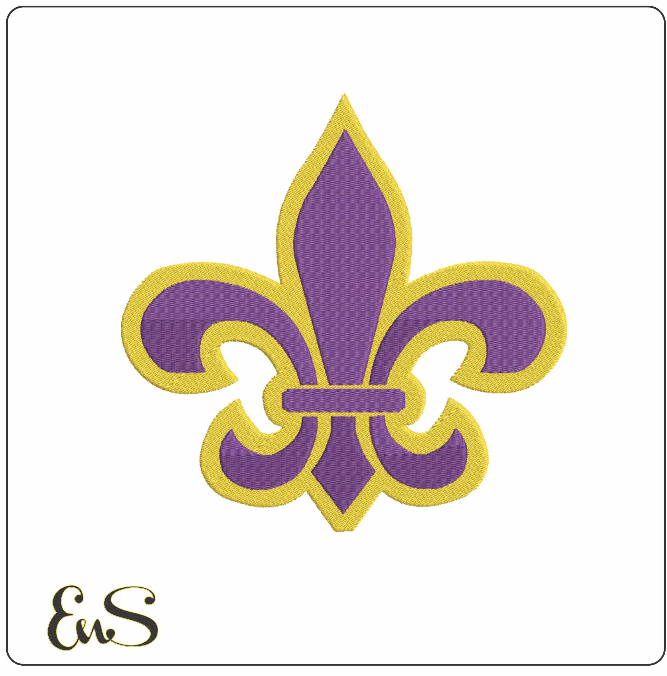 LSU Fighting Tigers Fleur-de-Lis Embroidery Design